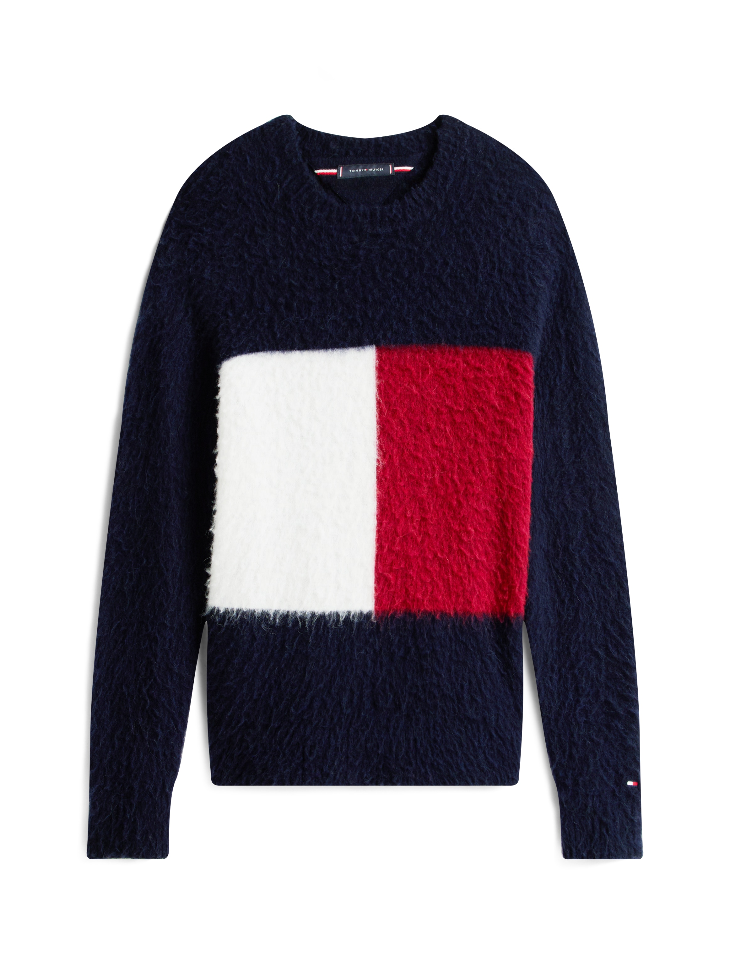 Tommy Hilfiger Strickpullover »ALPACA BLEND BIG FLAG CREW NECK«, Regular fit