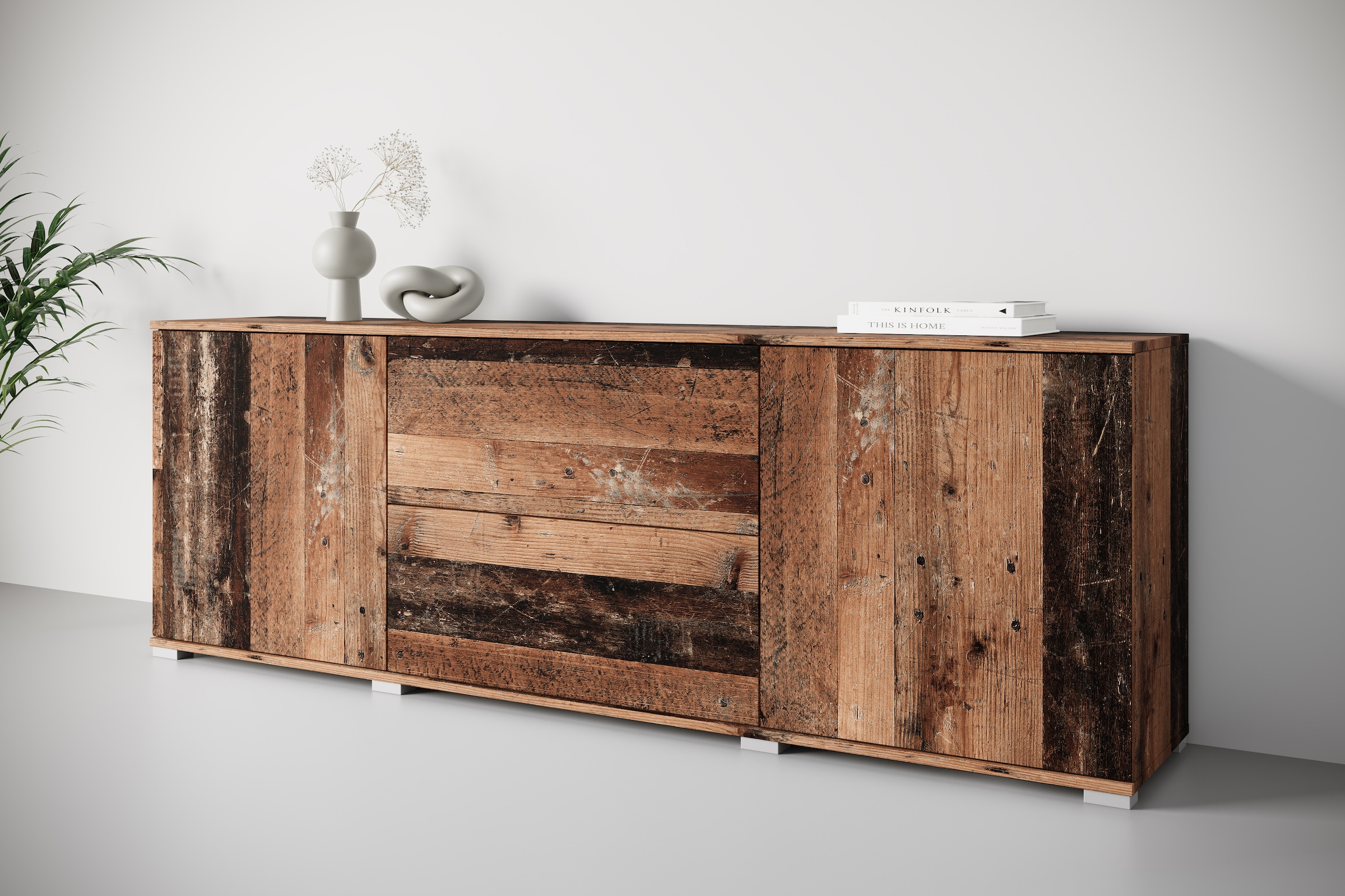 OTTO home Lowboard »Kenia« 1 Stk. tlg. 2 Türen, 2 Schubladen, Breite 180 cm, höhenverstellbare Einlegeböden