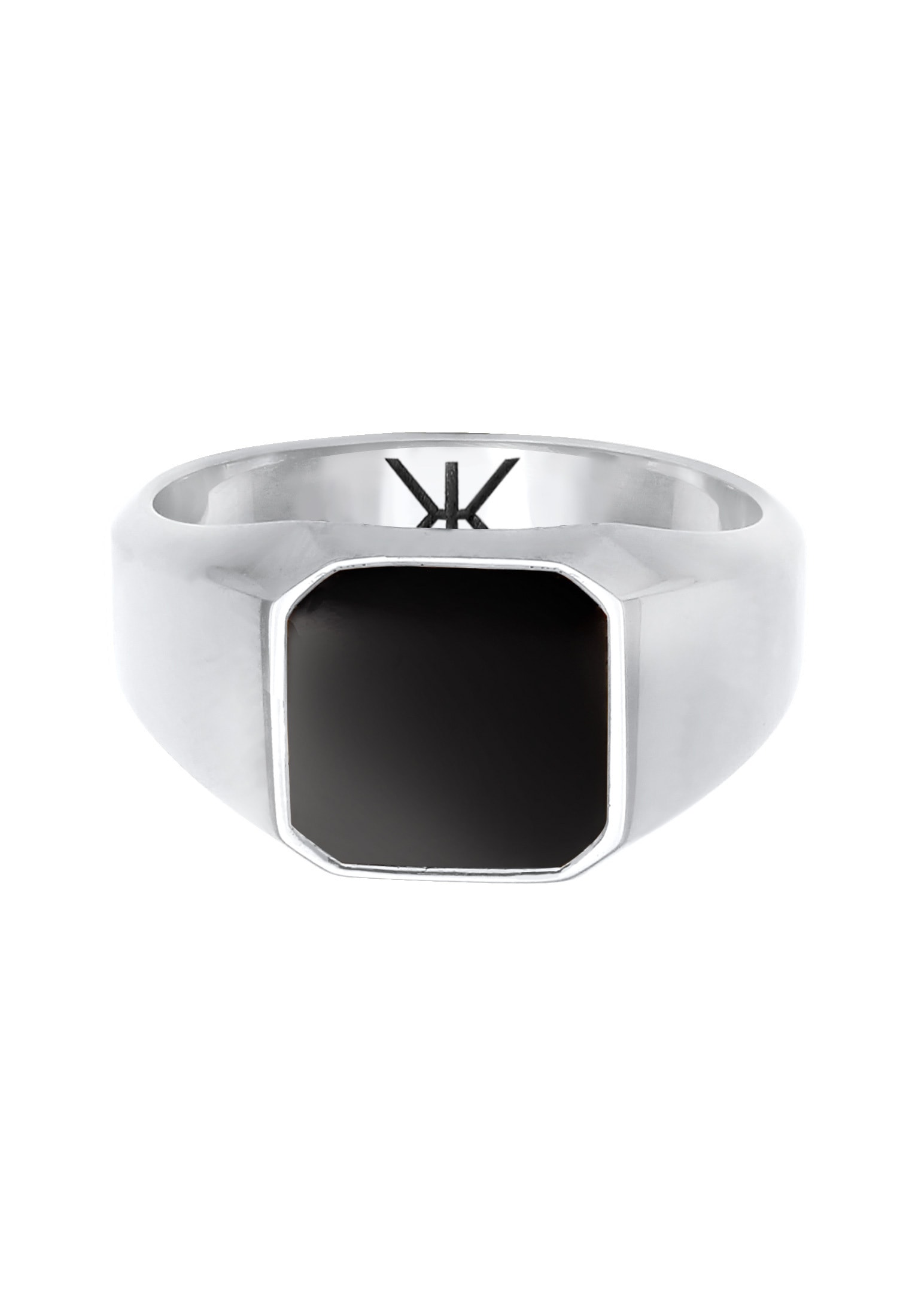 Kuzzoi Siegelring »Herren Siegelring Emaille Schwarz Basic 925 Silber«