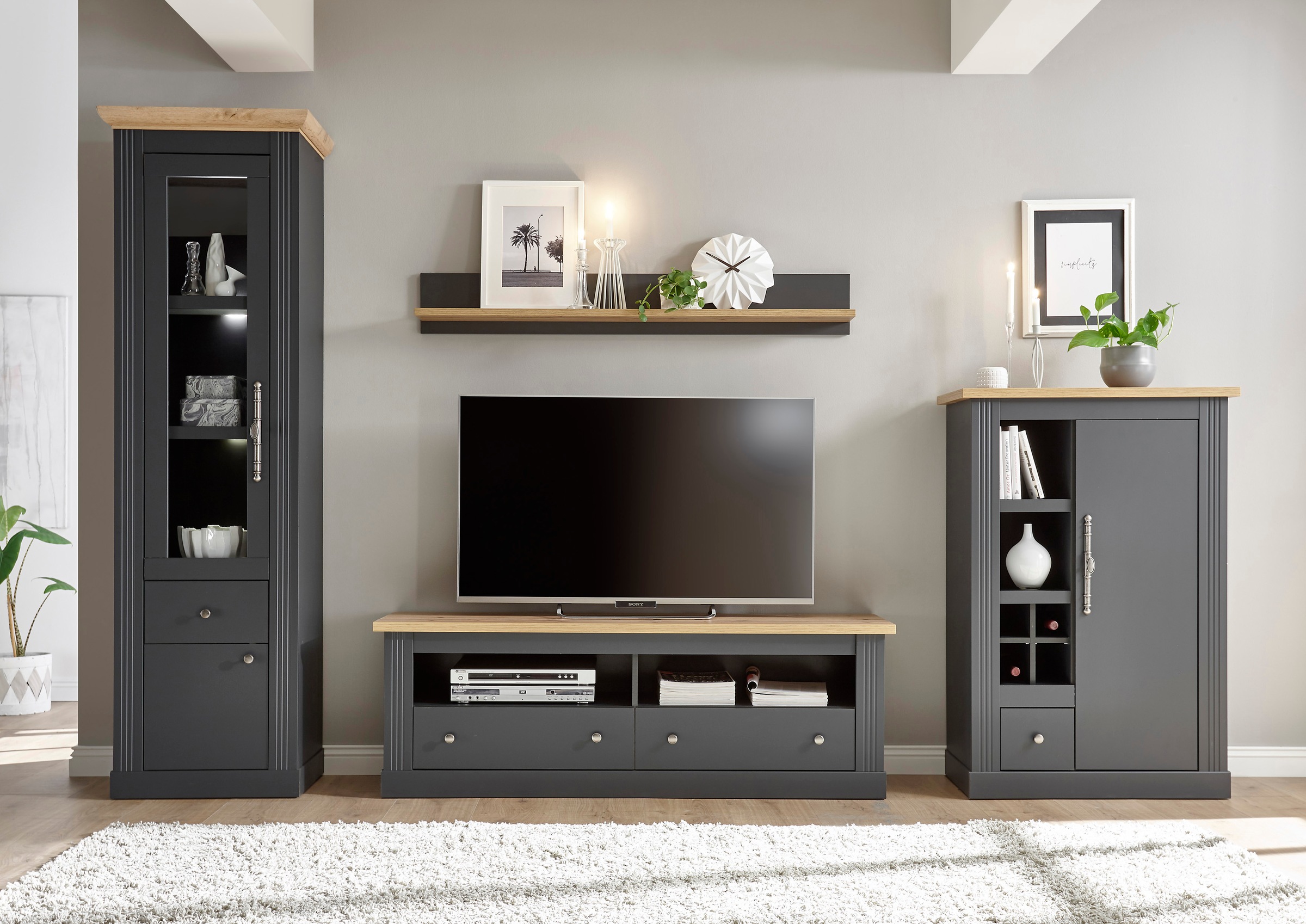 Home affaire Wohnwand »Westminster TOPSELLER!« Set, Vitrine, Lowboard, Komm günstig online kaufen