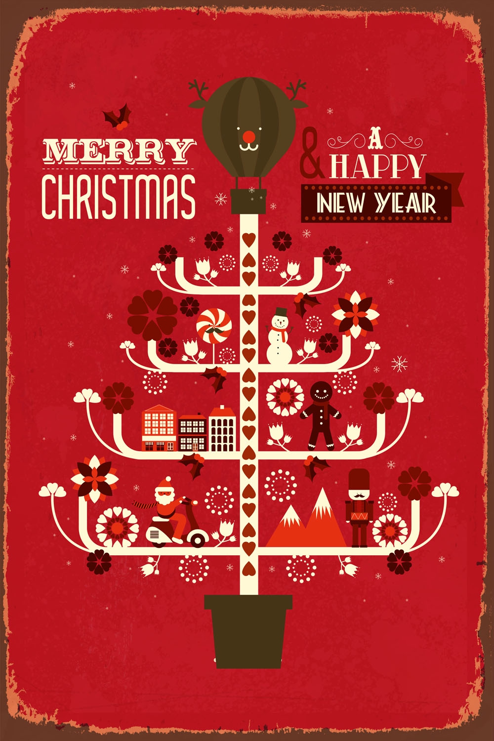 queence Alu-Dibond-Druck »Weihnachtsbaum«, (1 St.), Merry Christmas, Schild
