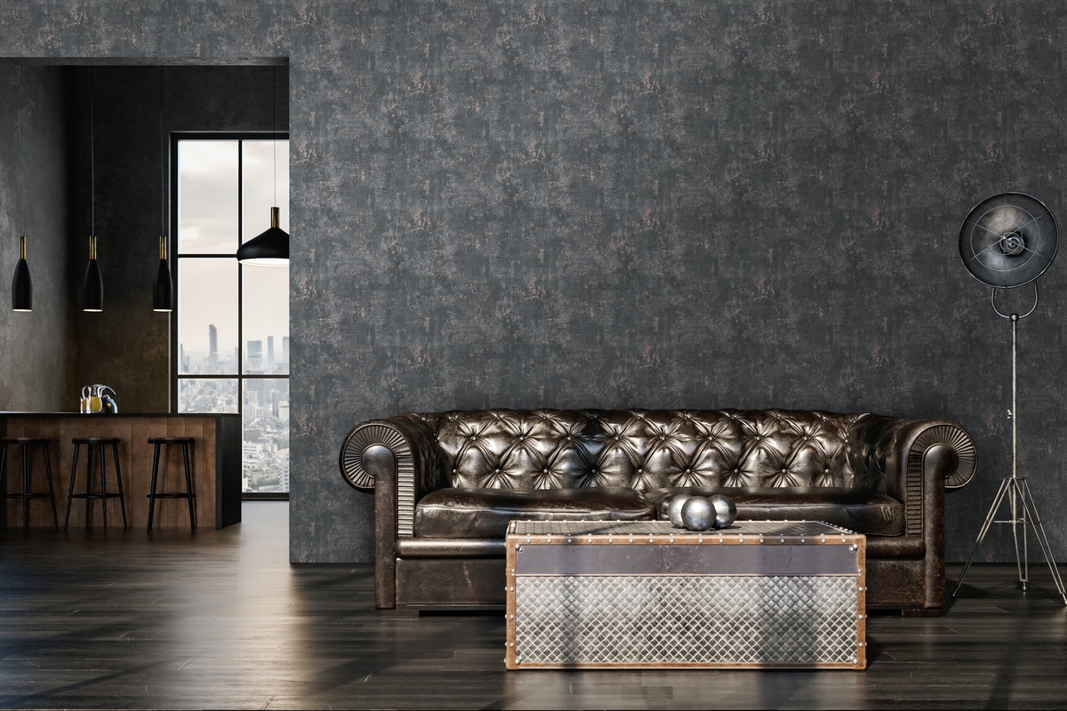living walls Vliestapete »Stories of Life Tapete Metallic Betonoptik Schwarz Bronze«, metallic-Metall-Effekte-gemustert, glänzende Mustertapete für Wohnzimmer Tapeten Wohnzimmer Schlafzimmer
