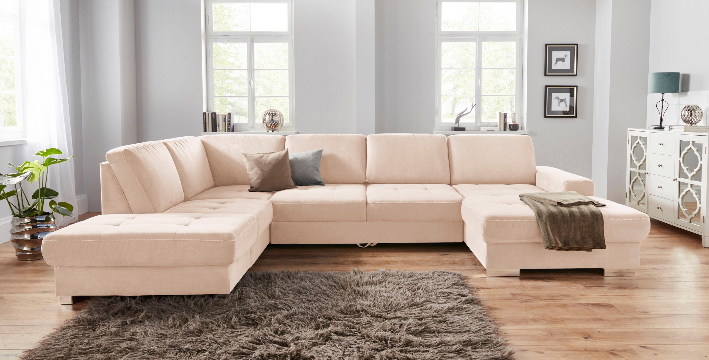 sit&more Wohnlandschaft "Santorini U-Form" mit Federkern und Sitztiefenvers günstig online kaufen