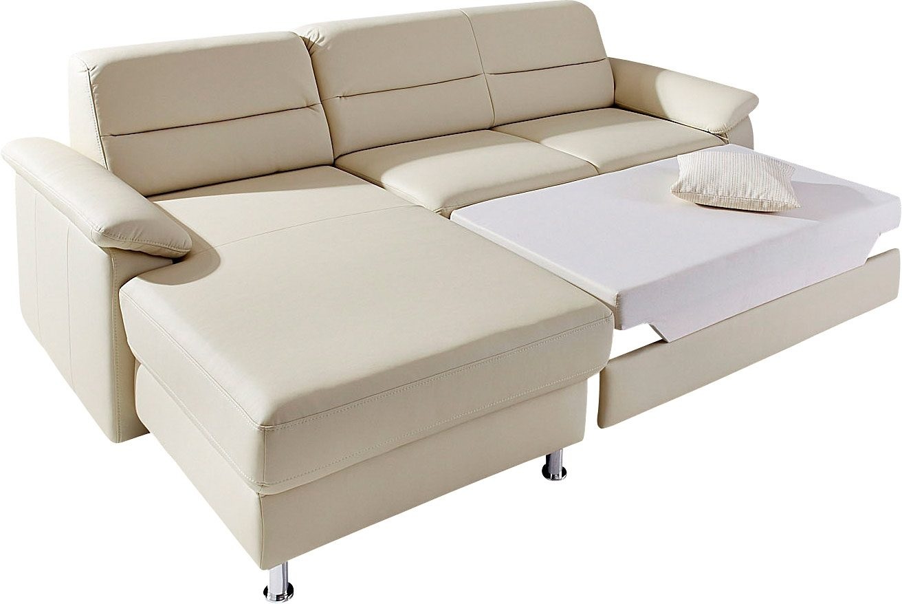 sit&more Ecksofa »Ascara L-Form«, inklusive Boxspring/Federkern-Polsterung, wahlweise mit Bettfunktion