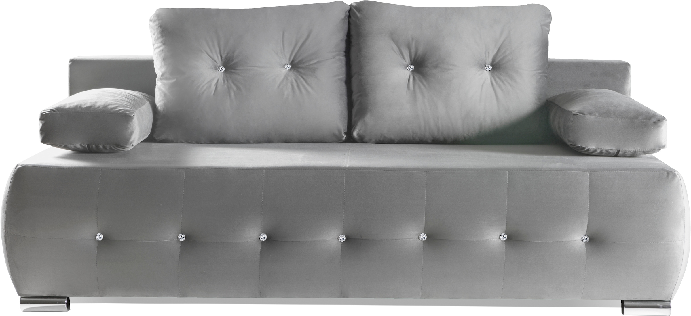 WERK2 Schlafsofa »Monaco«, 2-Sitzer Schlafcouch mit Bettkasten & funkelnden Ziersteinchen