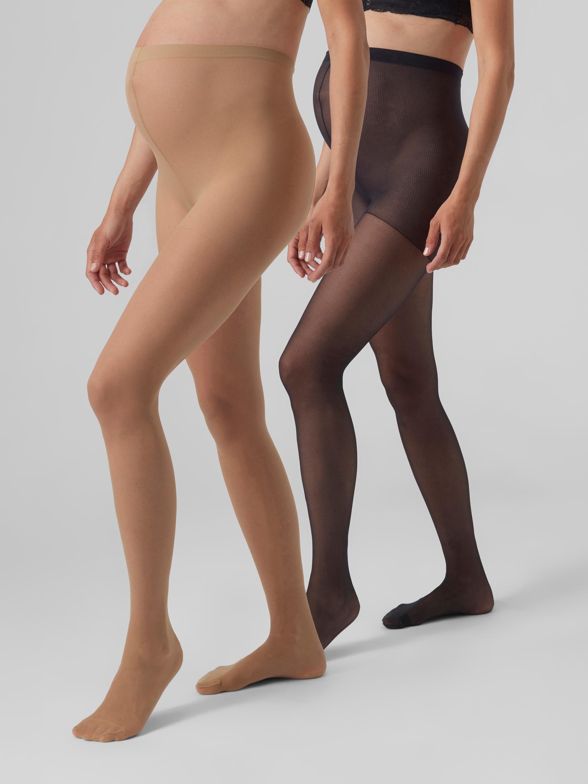 Mamalicious Umstandsstrumpfhose »MLMALOU PANTYHOSE 20 DEN 2-P A. NOOS«, (Packung, 2 St.), mit Shaping Effekt