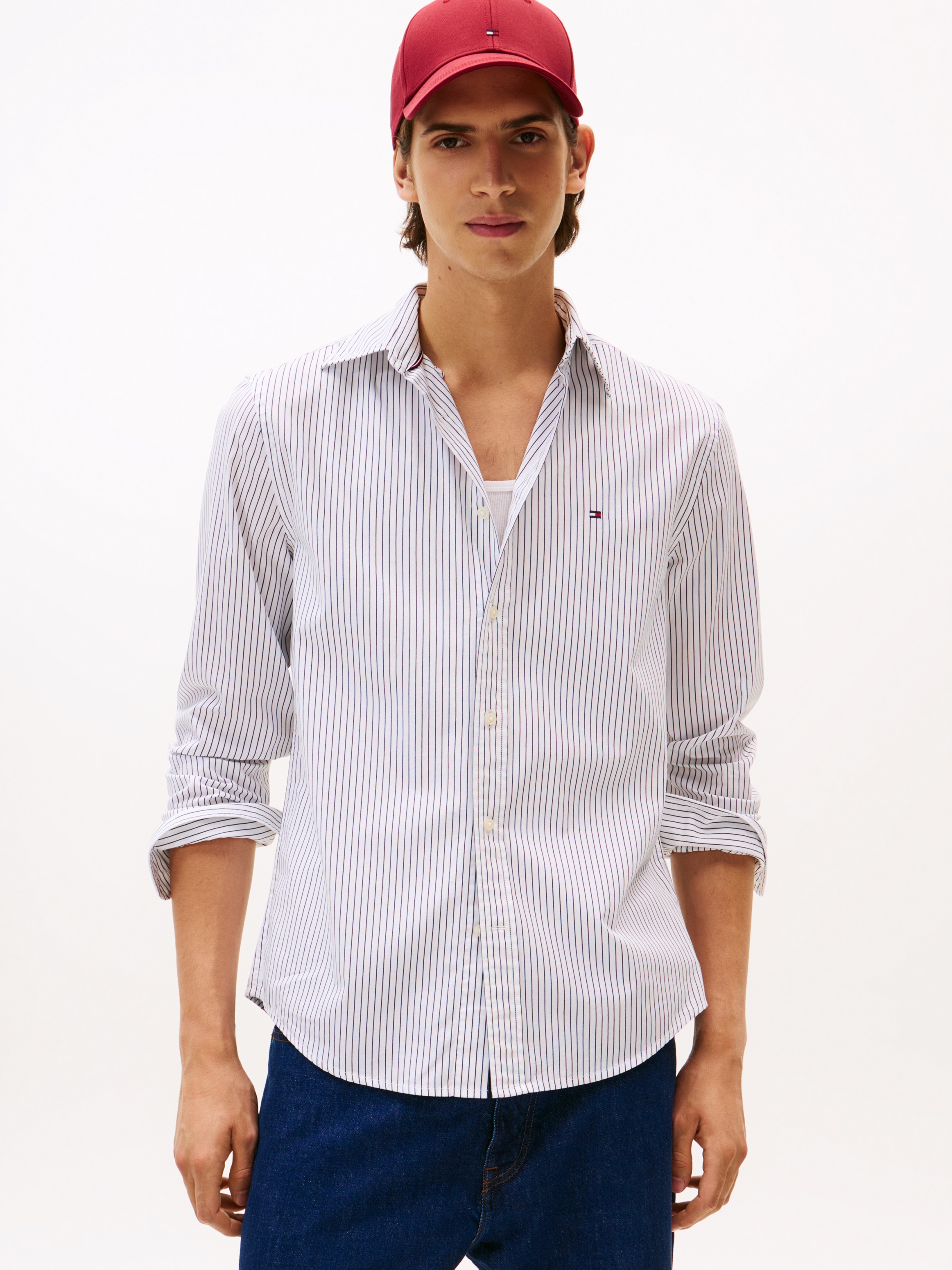 Tommy Hilfiger Langarmhemd »CORE HAIRLINE POPLIN«