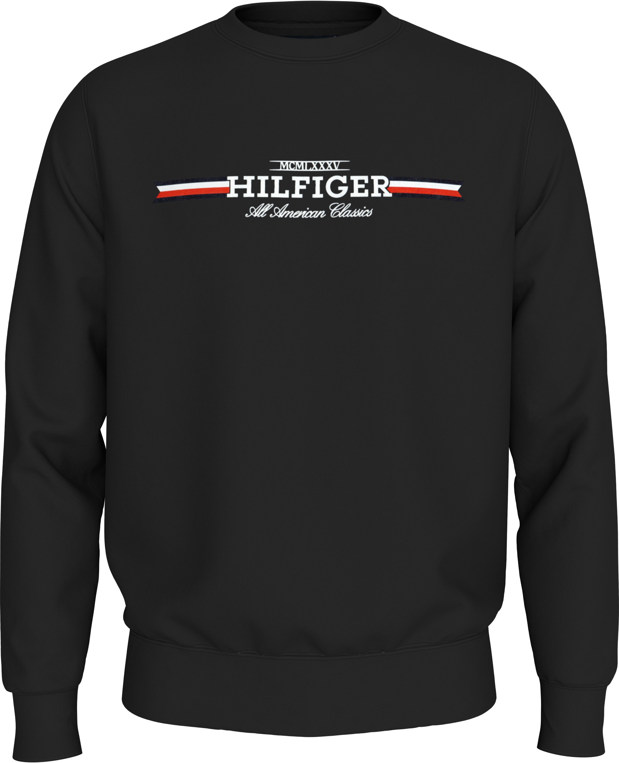 Tommy Hilfiger Big & Tall Sweatshirt »BT-HILFIGER STRIPE SWEATSHIRT-B«, in Großen Größen, Aufdruck in der Brustmitte