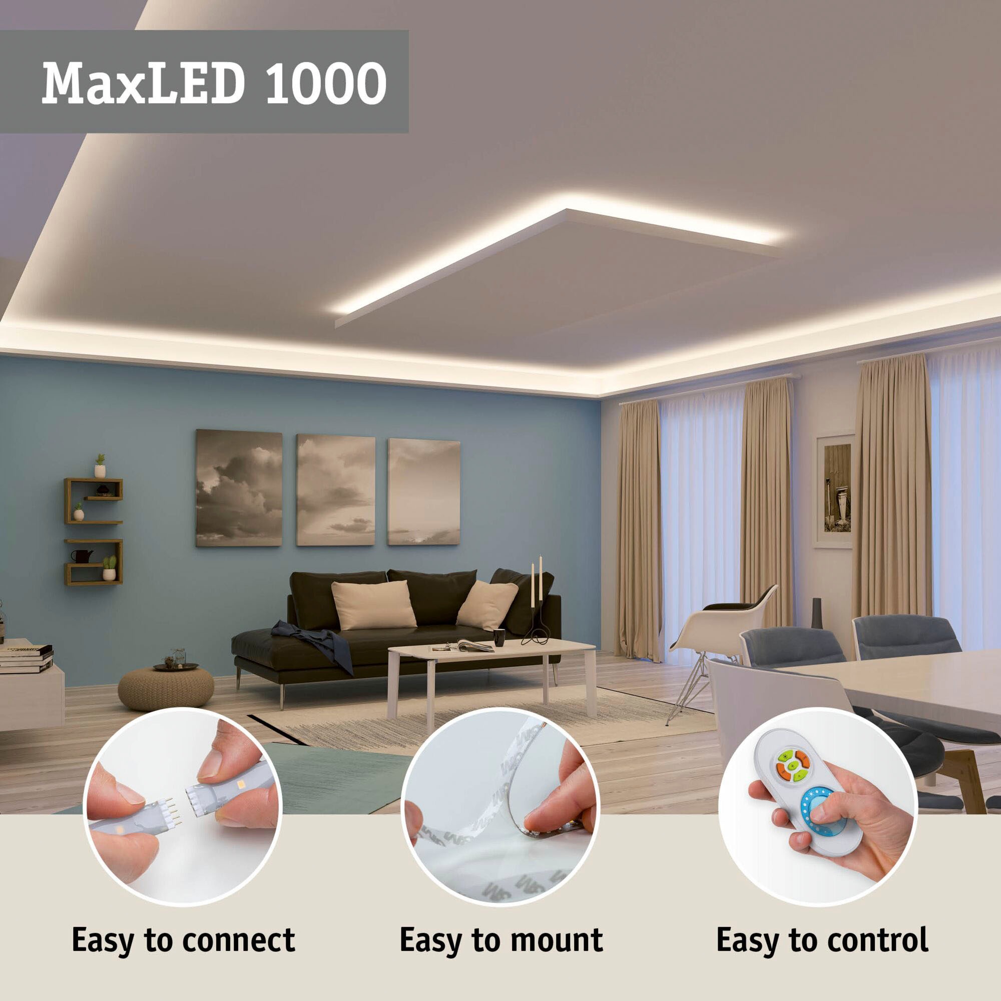 Paulmann LED-Streifen »MaxLED 1000 Full-Line COB Basisset 1,5m Warmweiß 18W 1620lm 2700K«, 1 St.-flammig