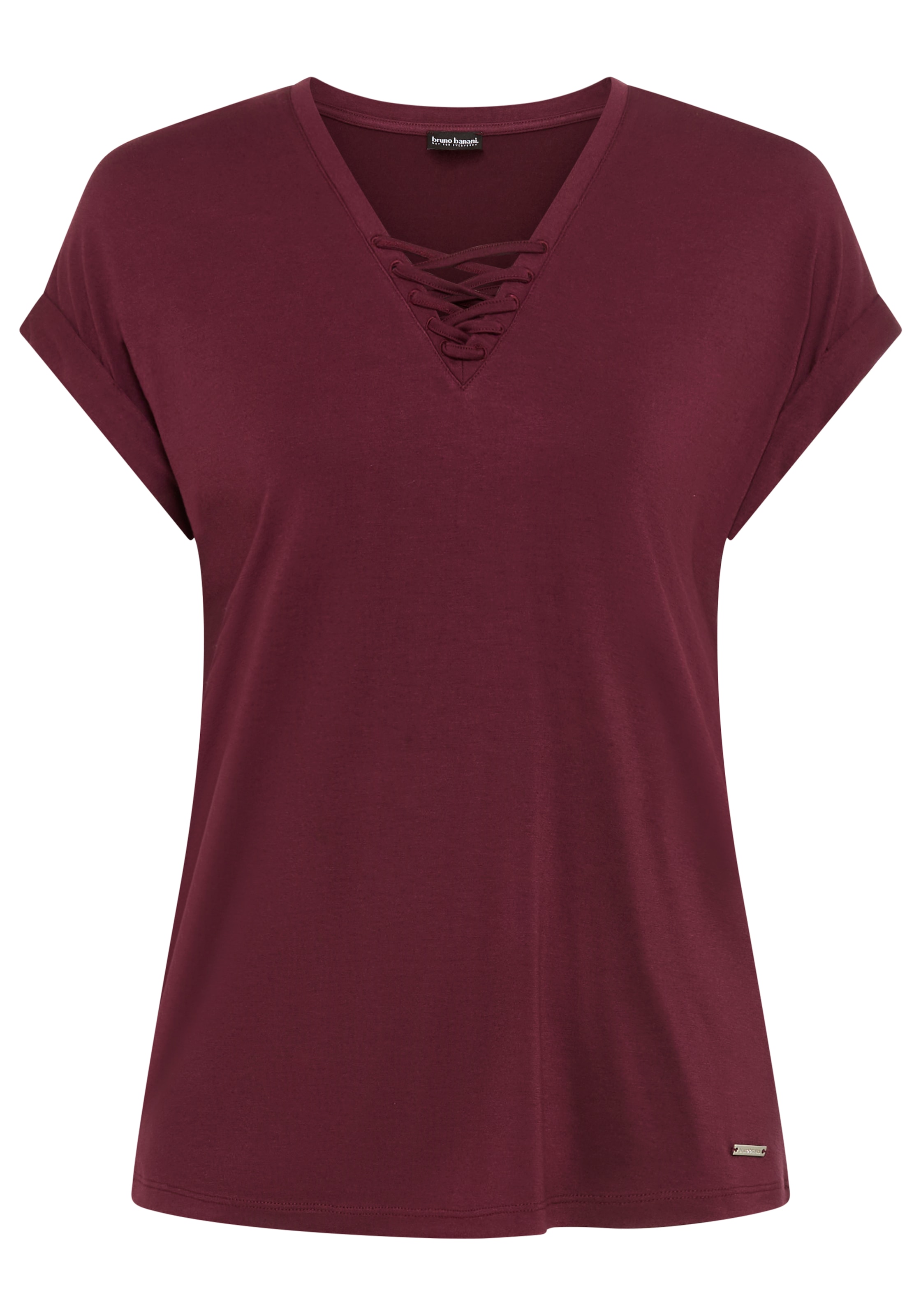 Bruno Banani T-Shirt, mit Schnürung im Ausschnitt - NEUE KOLLEKTION