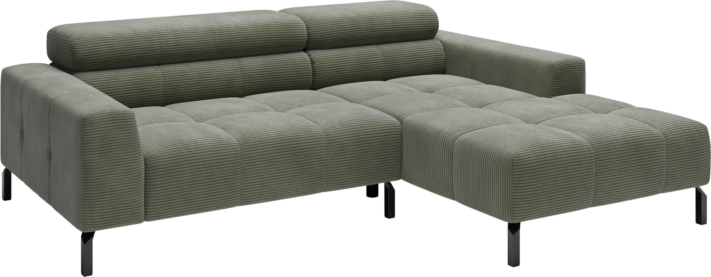Home affaire Ecksofa »Claya, 223 cm breit, L-Form, Kopfteilverstellung« Moderne Steppung, weicher Polsteraufbau & saugroboterfreundliche Höhe