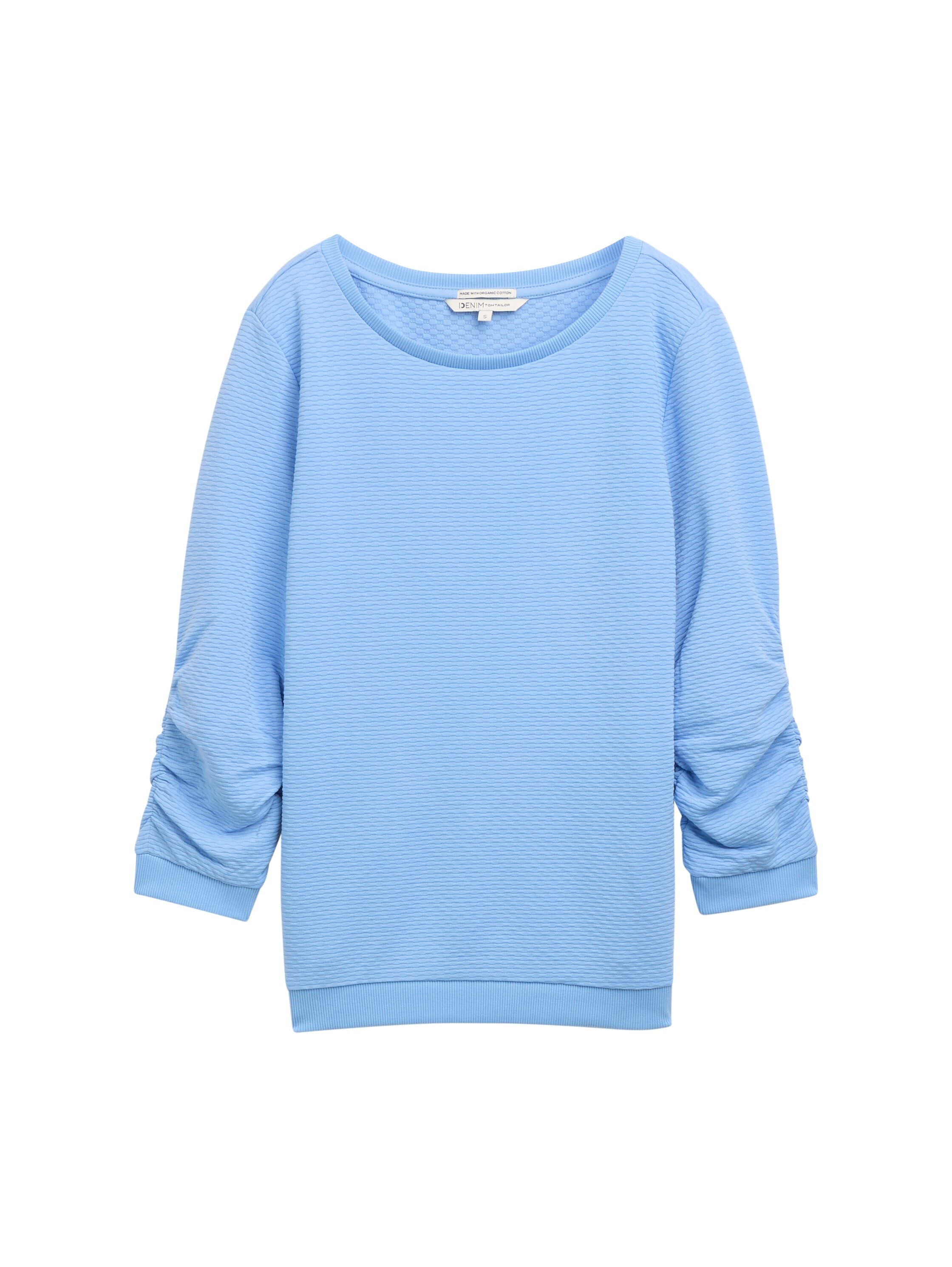 TOM TAILOR Denim Sweatshirt, mit gerafften Ärmeln