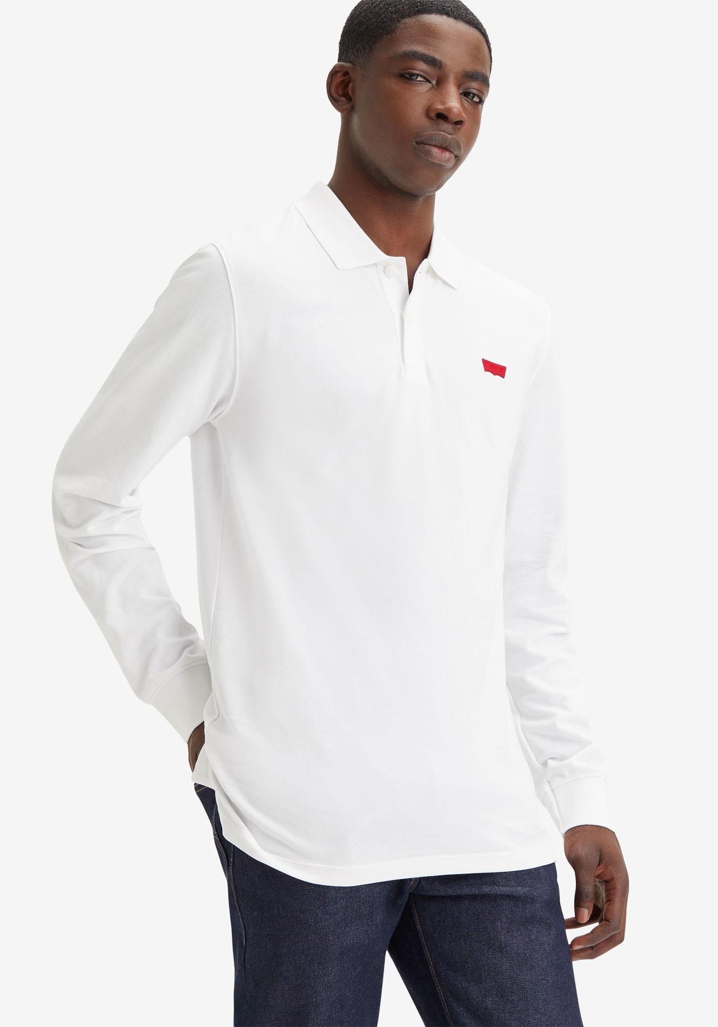 Levi's® Langarm-Poloshirt, mit Logo Stickerei