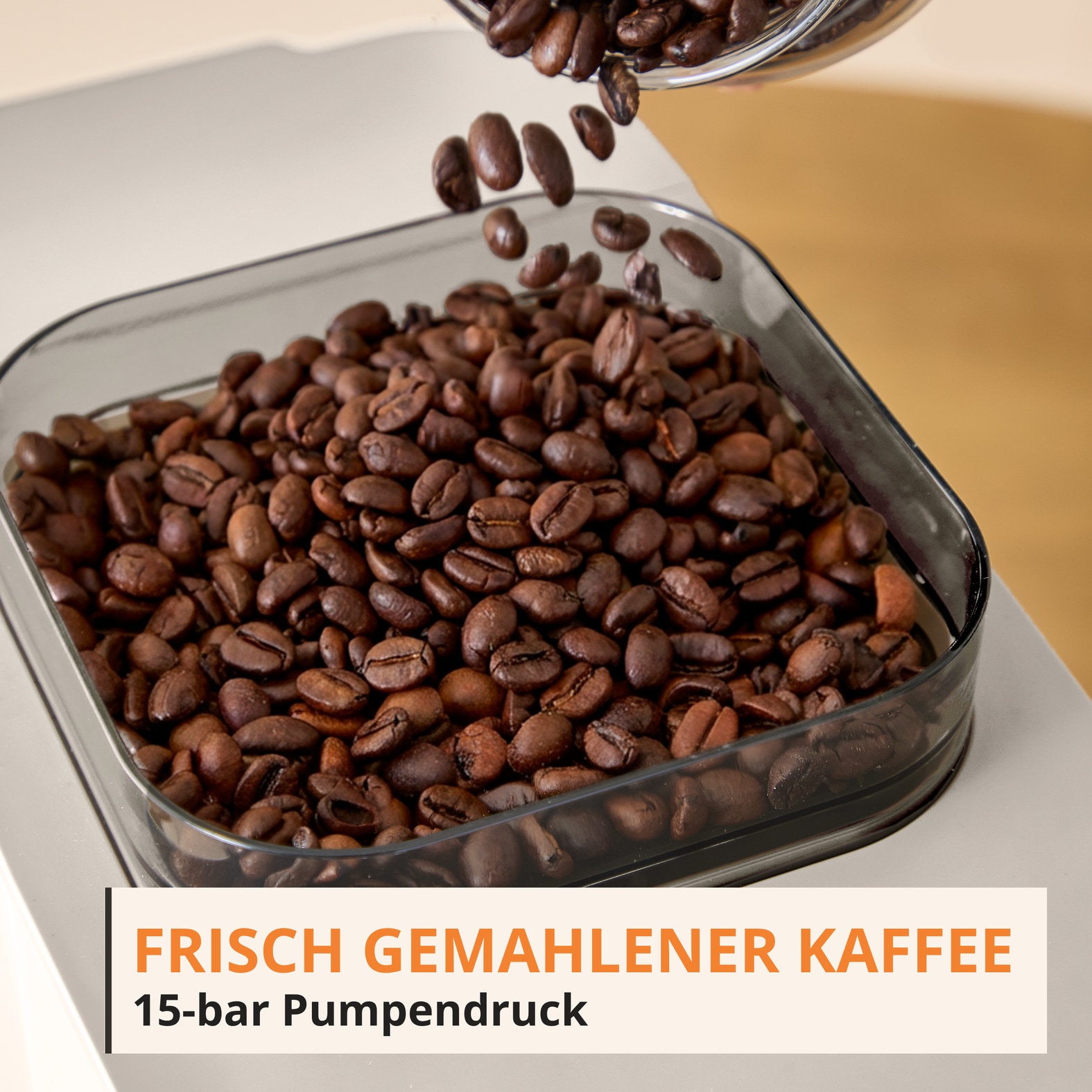 Krups Kaffeevollautomat »Coffee Crush SA4001 für Espresso & Lungo, platzsparend mit 15 cm Breite« frisch gemahlene Bohnen oder vor-gemahlen, einfache Reinigung,