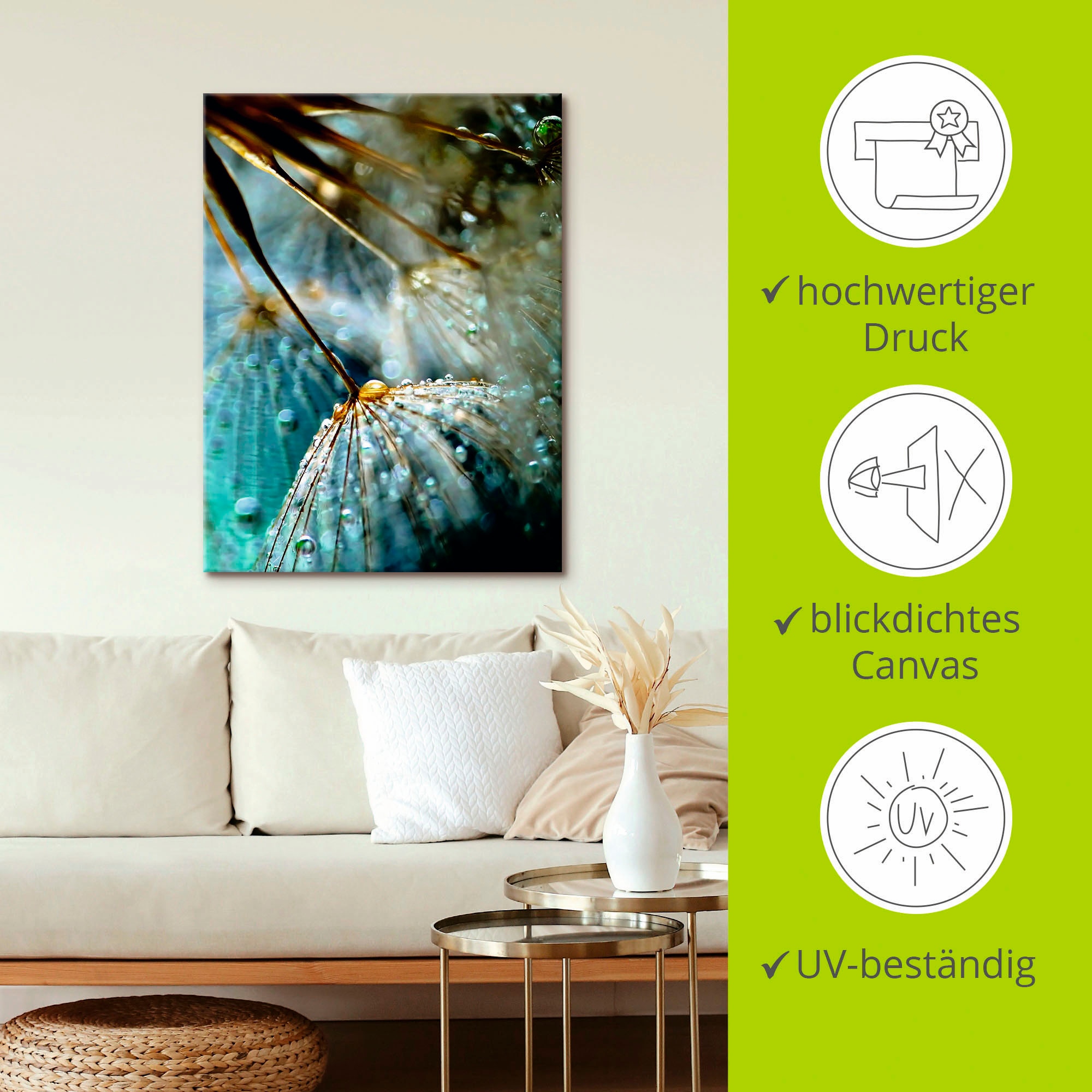 Artland Wandbild »Pusteblume Mystische Schönheit«, Blumen, (1 St.), als Alubild, Outdoorbild, Leinwandbild, Poster, Wandaufkleber