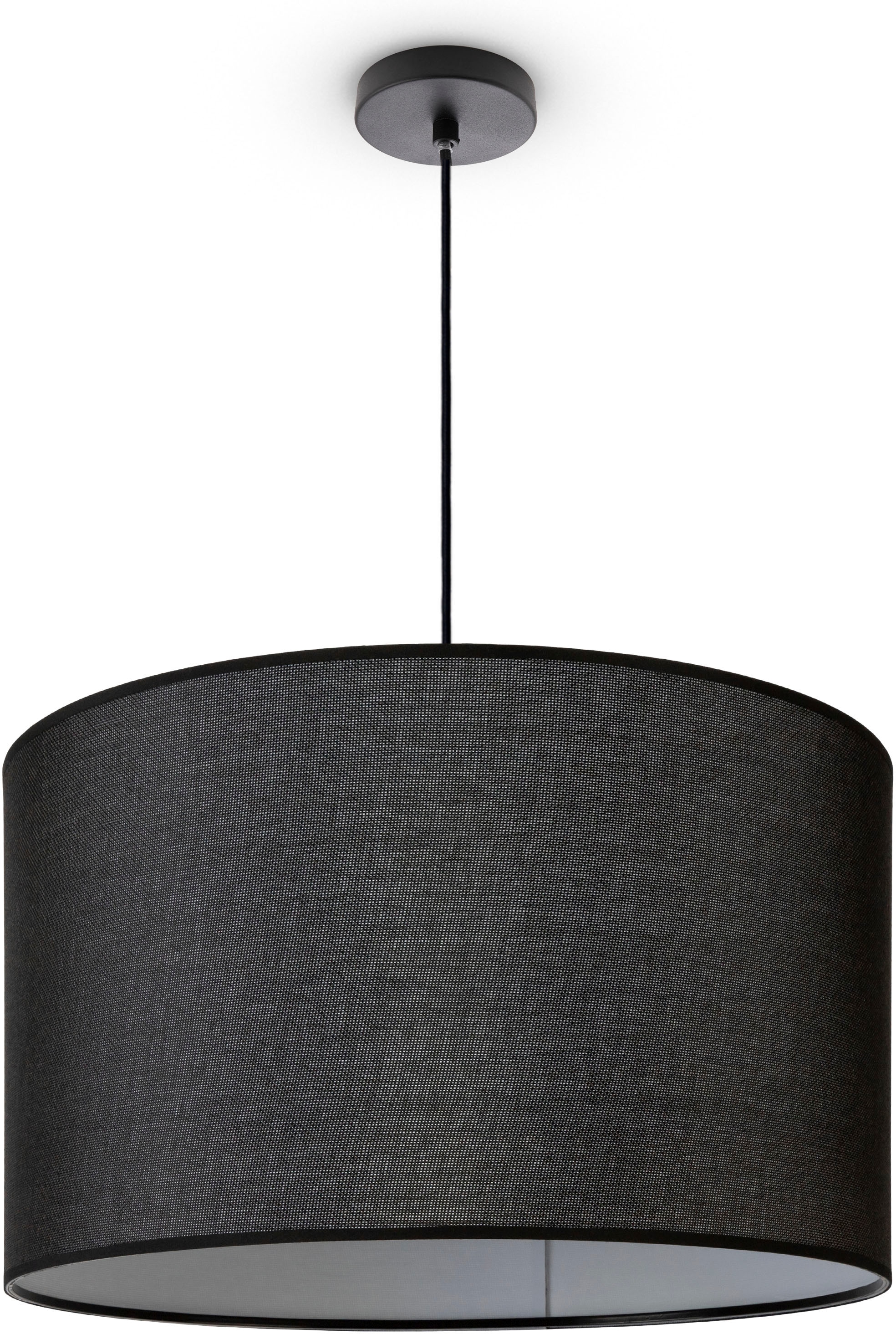 Paco Home Pendelleuchte »HUGO CANVAS UNI COLOR« E27 Wohnzimmer Stoff Lampen günstig online kaufen