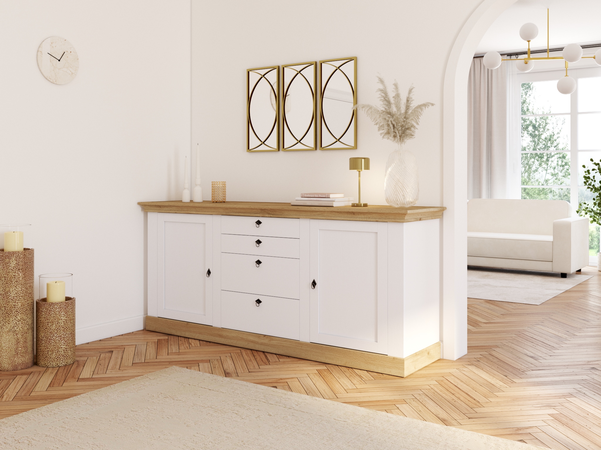 Home affaire Windlicht Bodenwindlicht, aus Metall, mit Glaseinsatz, ideal für Stumpenkerzen