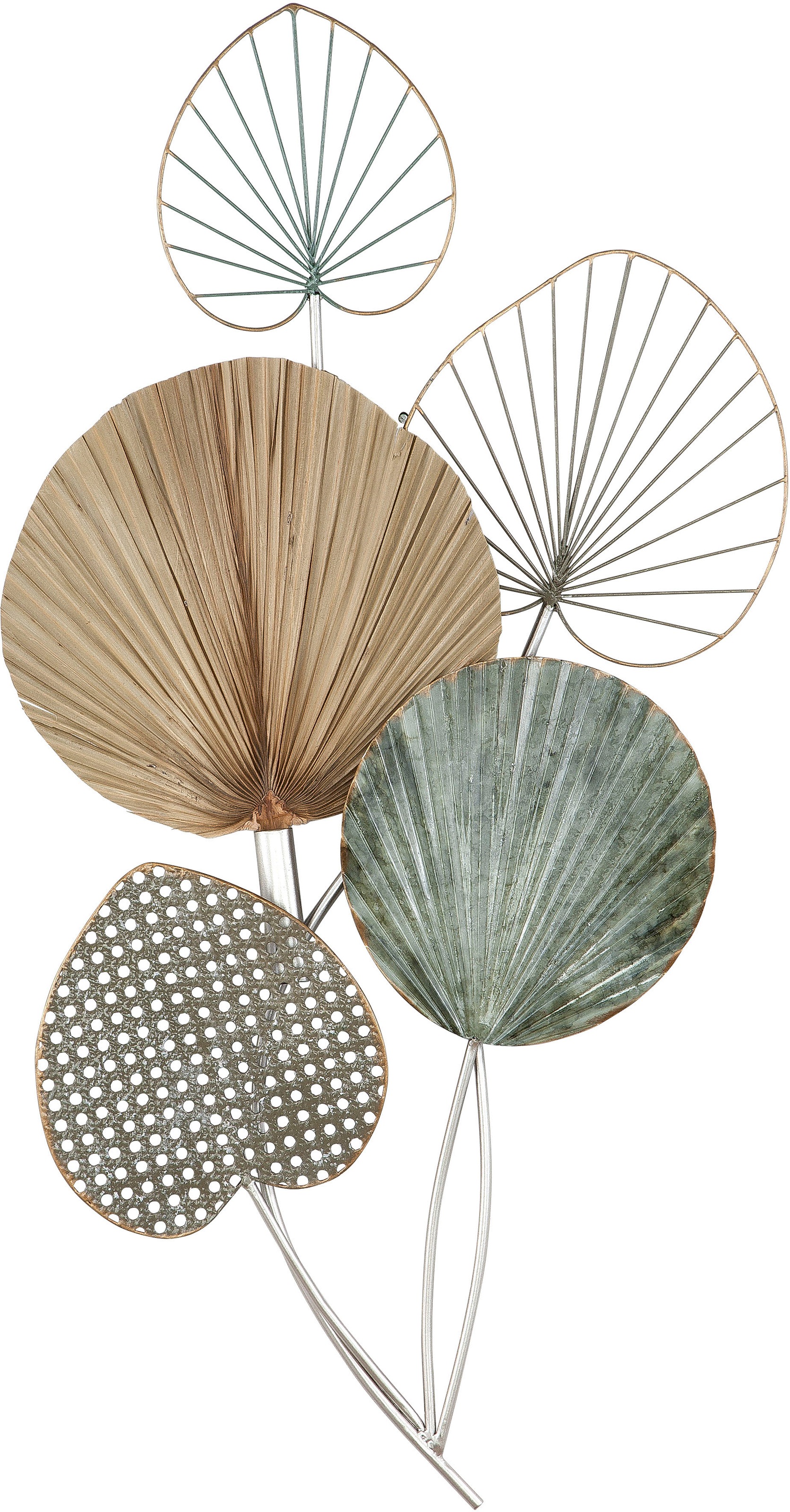 GILDE Wanddekoobjekt »Wandrelief 5 Blätter« günstig online kaufen