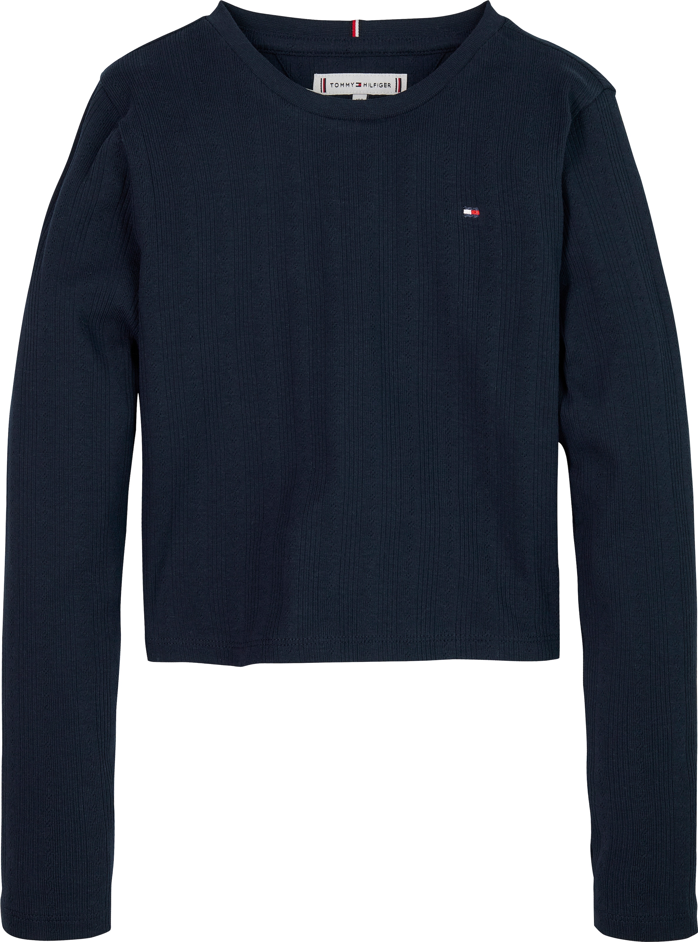 Tommy Hilfiger Langarmshirt »POINTELLE TOP LS«, für Kinder bis 16 Jahre, mit Logo-Druck