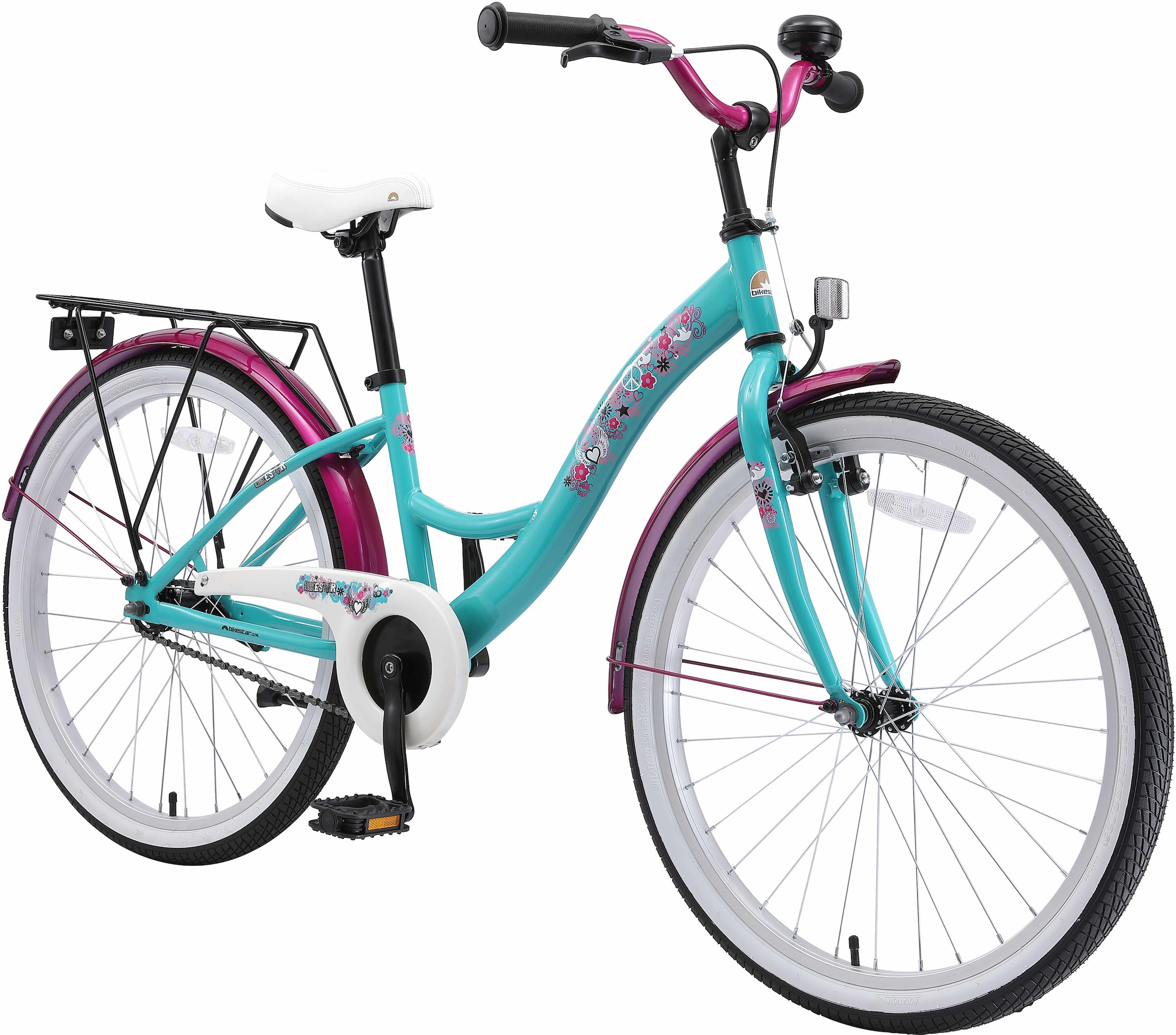 Jugendfahrrad, 1 Gang grün 24 Zoll (60,96 cm) 33 cm - 24 Zoll (60,96 cm)