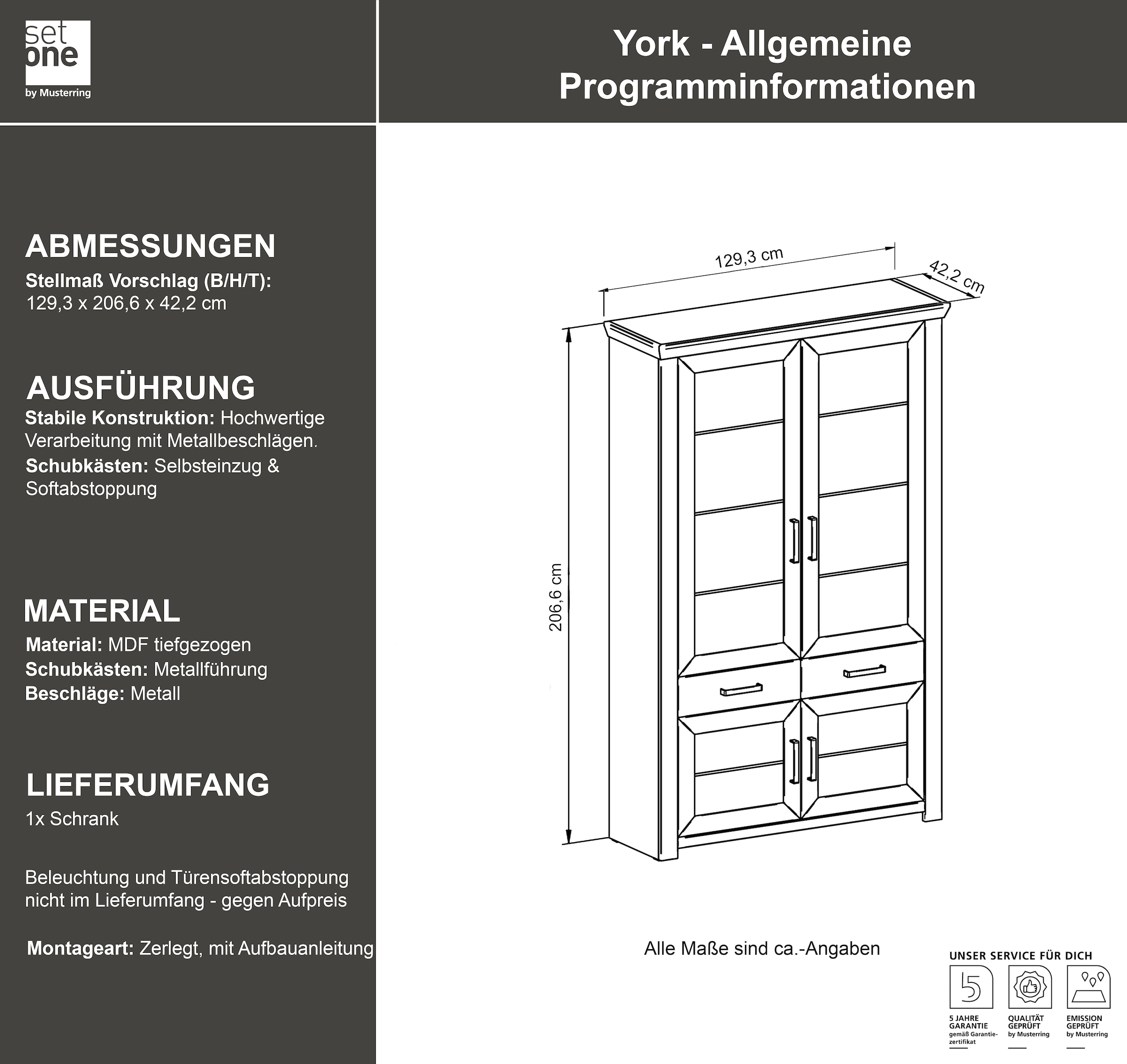 set one by Musterring Regalelement »York«, mit viel Stauraum, in 3 Farben erhältlich, Breite 129 cm