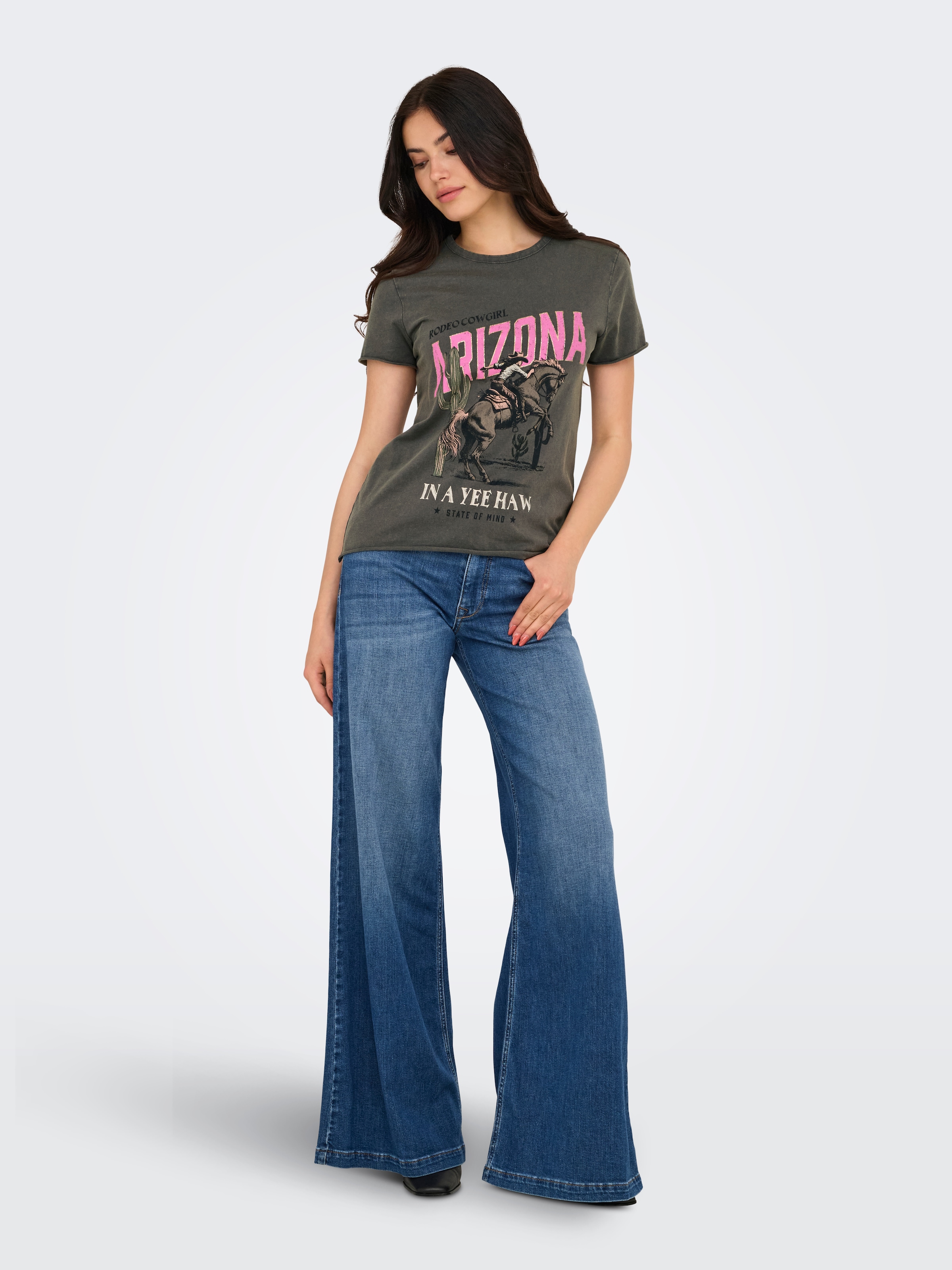 ONLY Rundhalsshirt »ONLLUCY REG S/S TOP JRS NOOS« Baumwolle, regular fit, unterschiedlich bedruckt