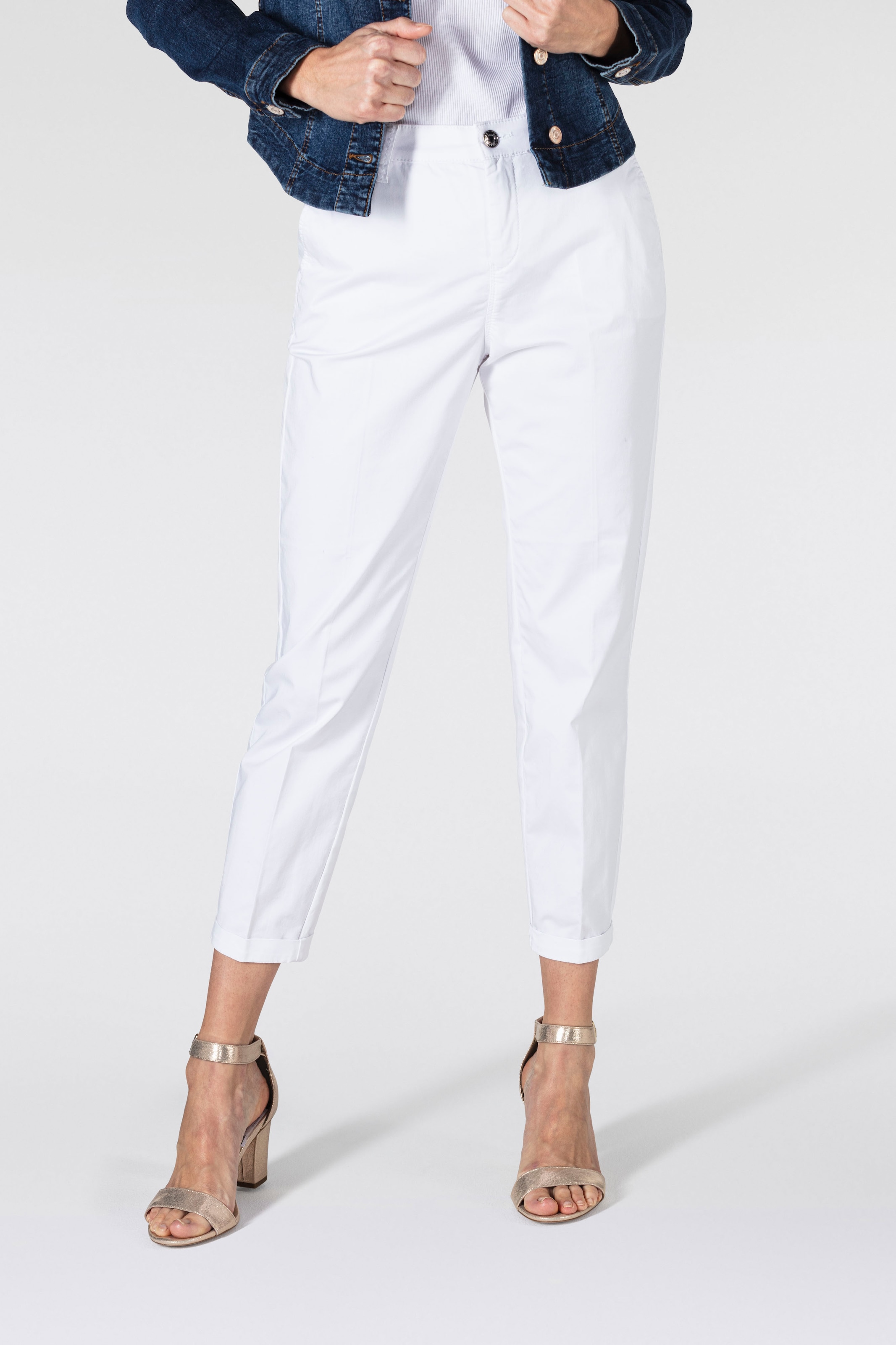 MAC Chinohose »CHINO turn up«, mit dezentem Glanz, elegant und sportiv zugleich