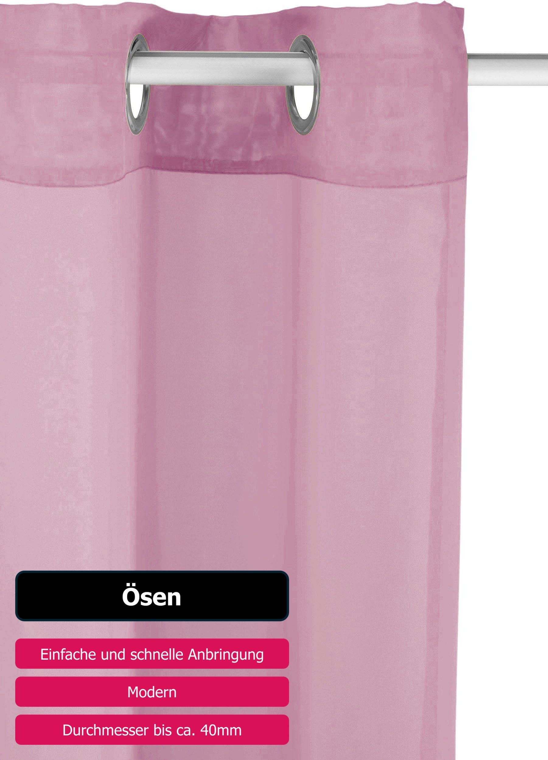 my home Gardine »XANA mit Ösen, Kräuselband oder Schlaufen«, (1 St.), Bestseller, einfarbig, 1 bzw. 2 Schals, pflegeleicht, Schal
