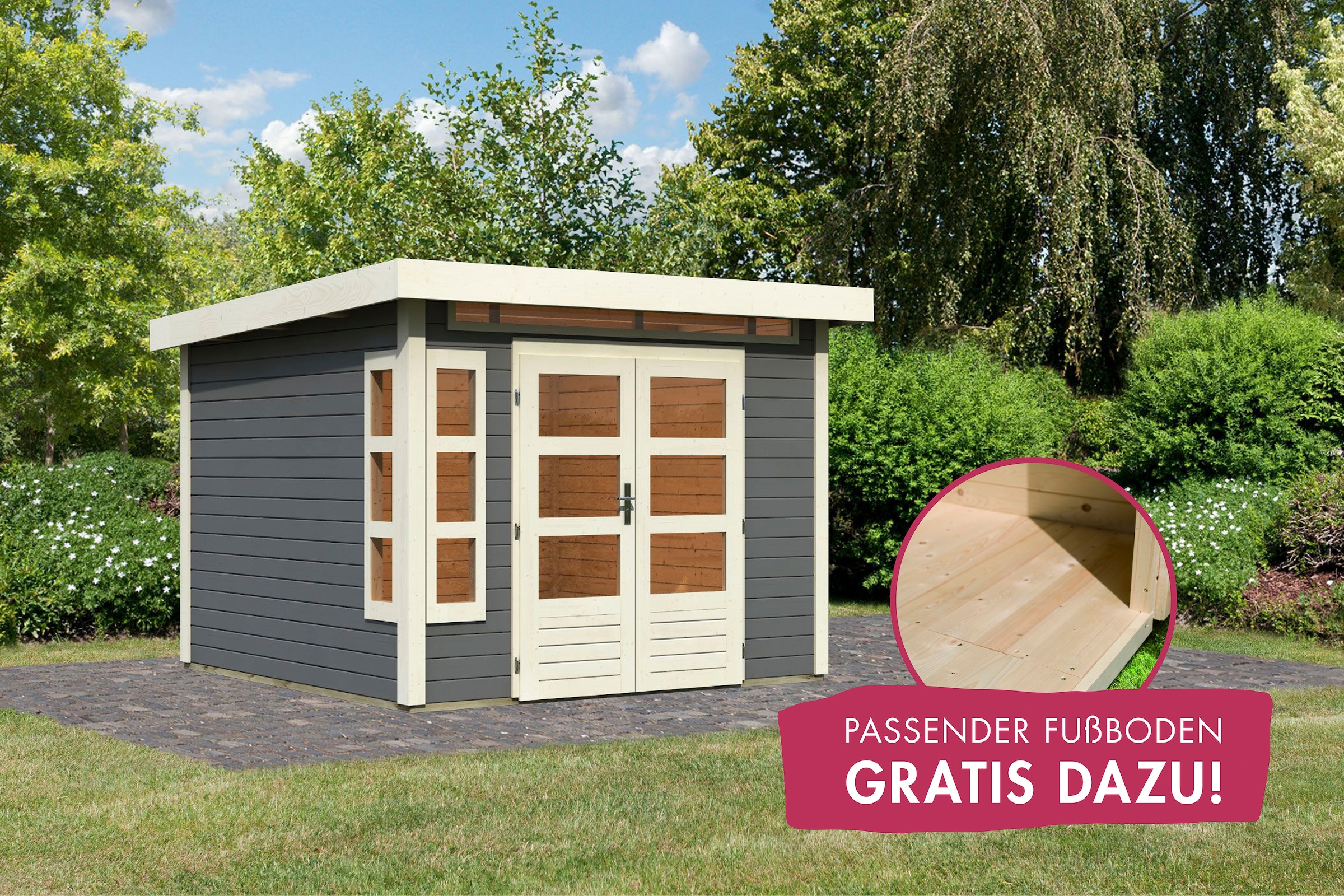 Karibu Gartenhaus »Kolimasee 6«, terragrau