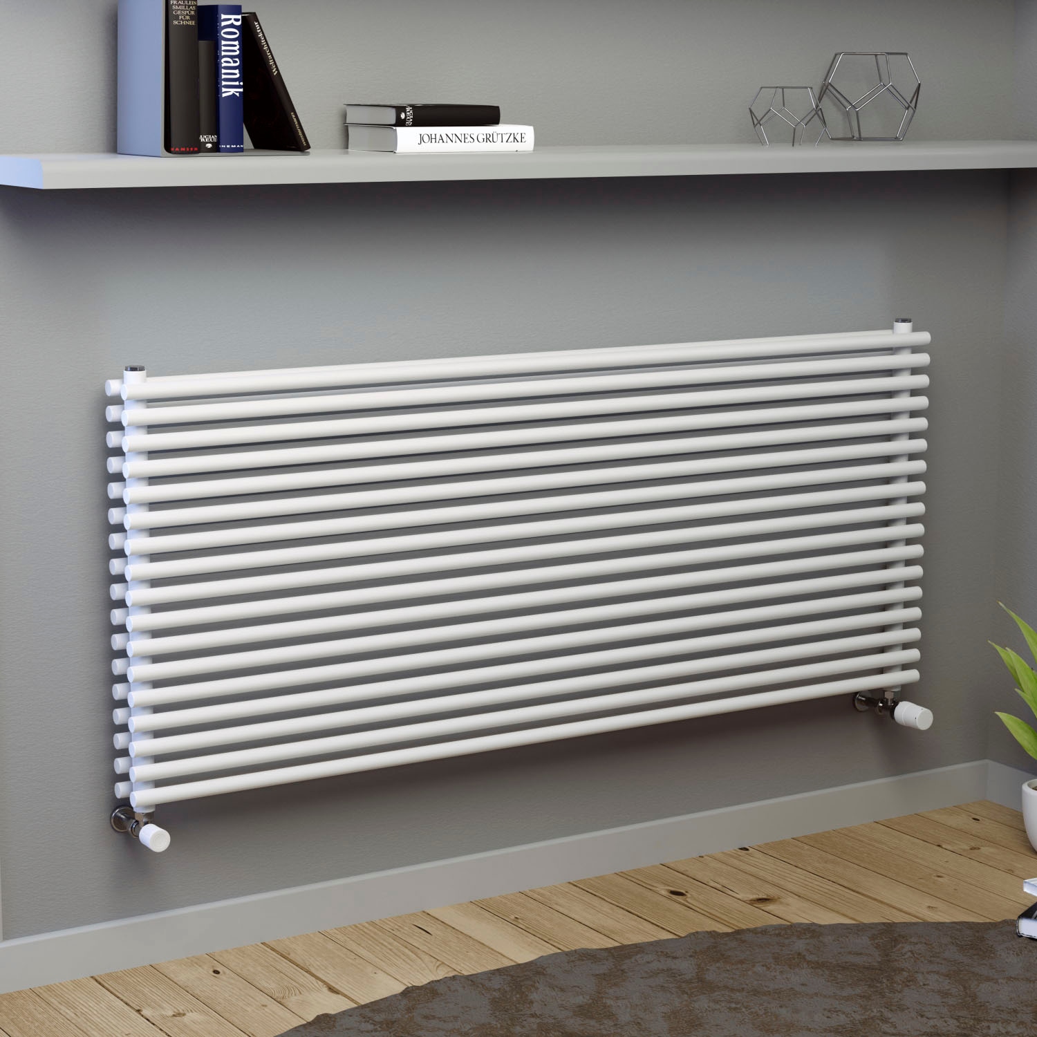 Ximax Designheizkörper »Gamba Slim Duplex Horizontal, 610 mm x 1000 mm«, 1075 Watt, Weiß