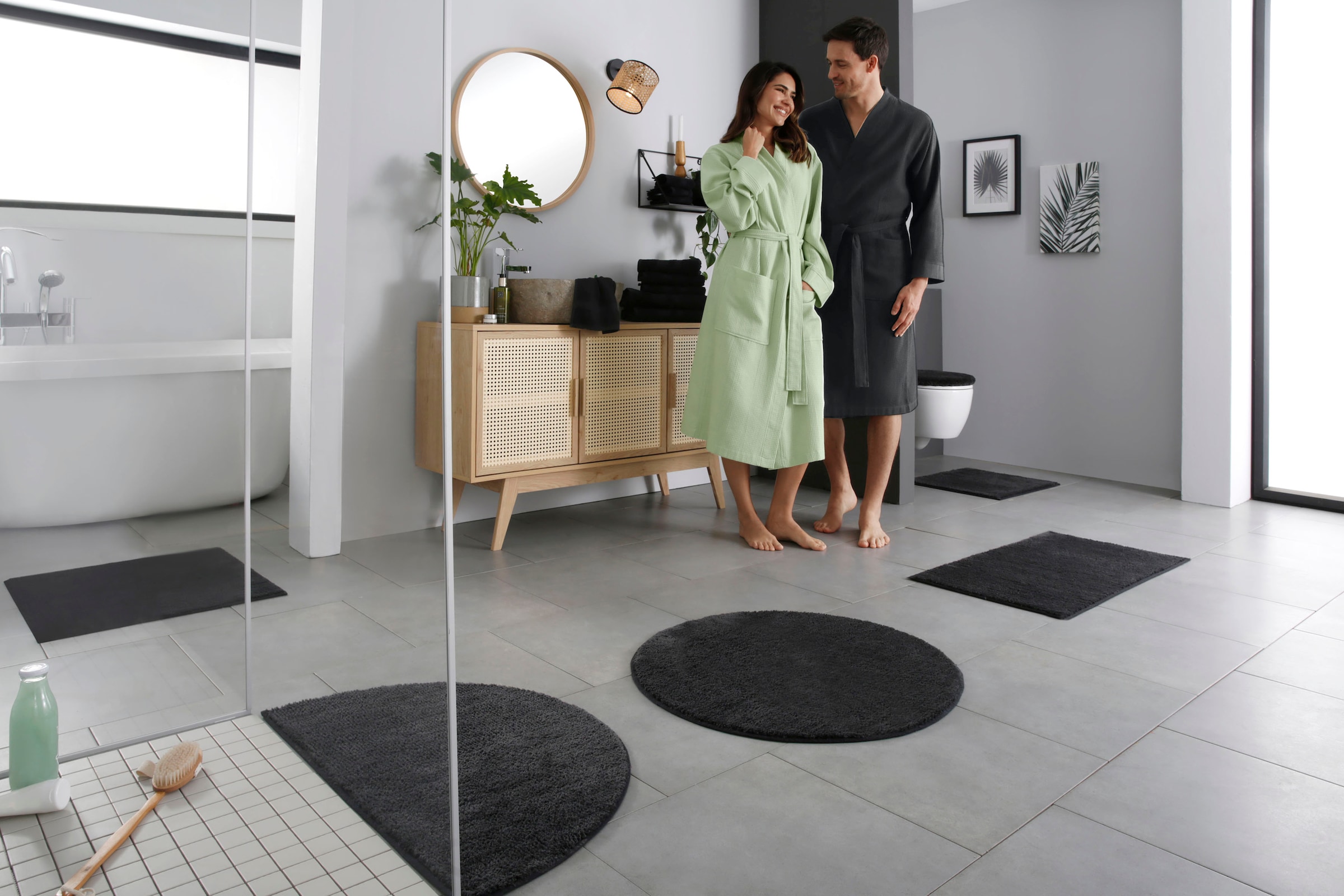 my home Badematte »Vanessa, Badvorleger, Badezimmer Teppich«, rutschhemmend günstig online kaufen