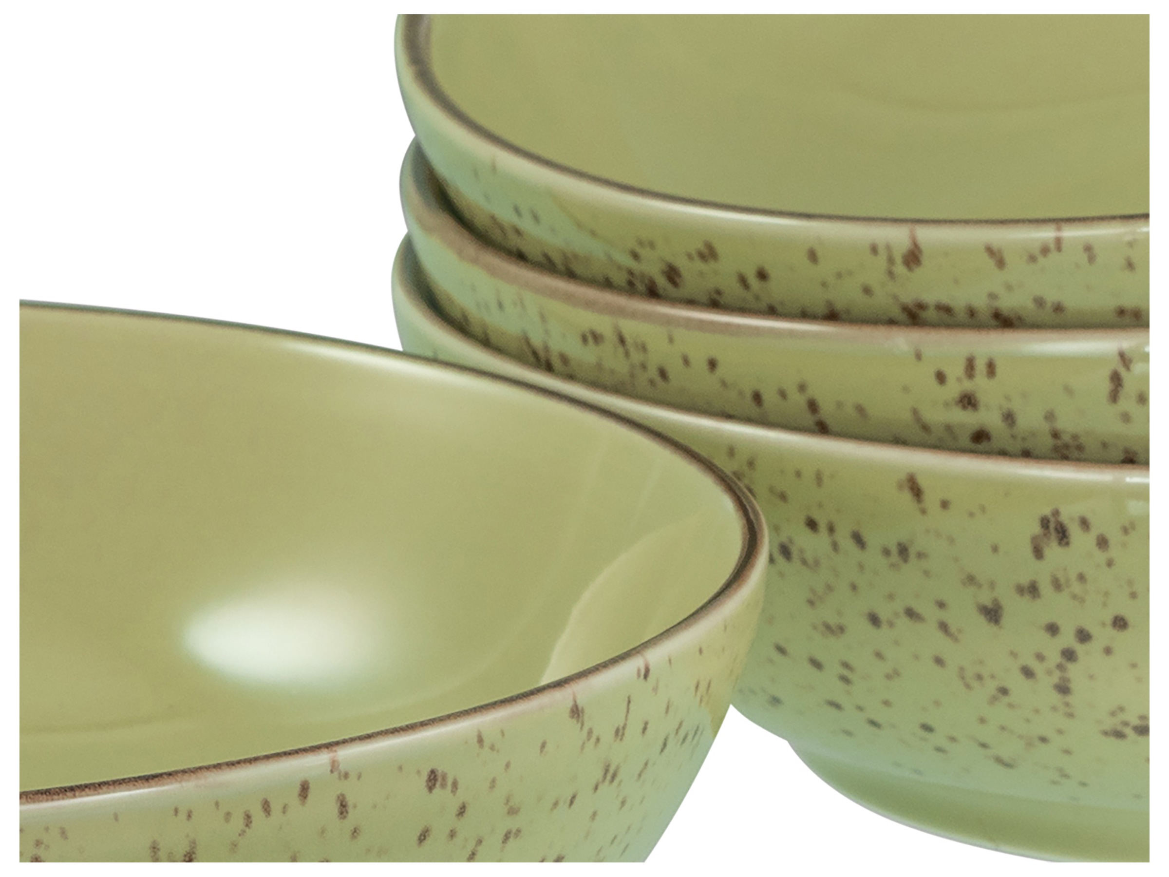 CreaTable Schale »Nature Collection, Poke Bowl, Ø 22,5 cm, 4-tlg«, 4 tlg., aus Steinzeug, Handwerklicher Look, Vintage, Höhe 5 cm