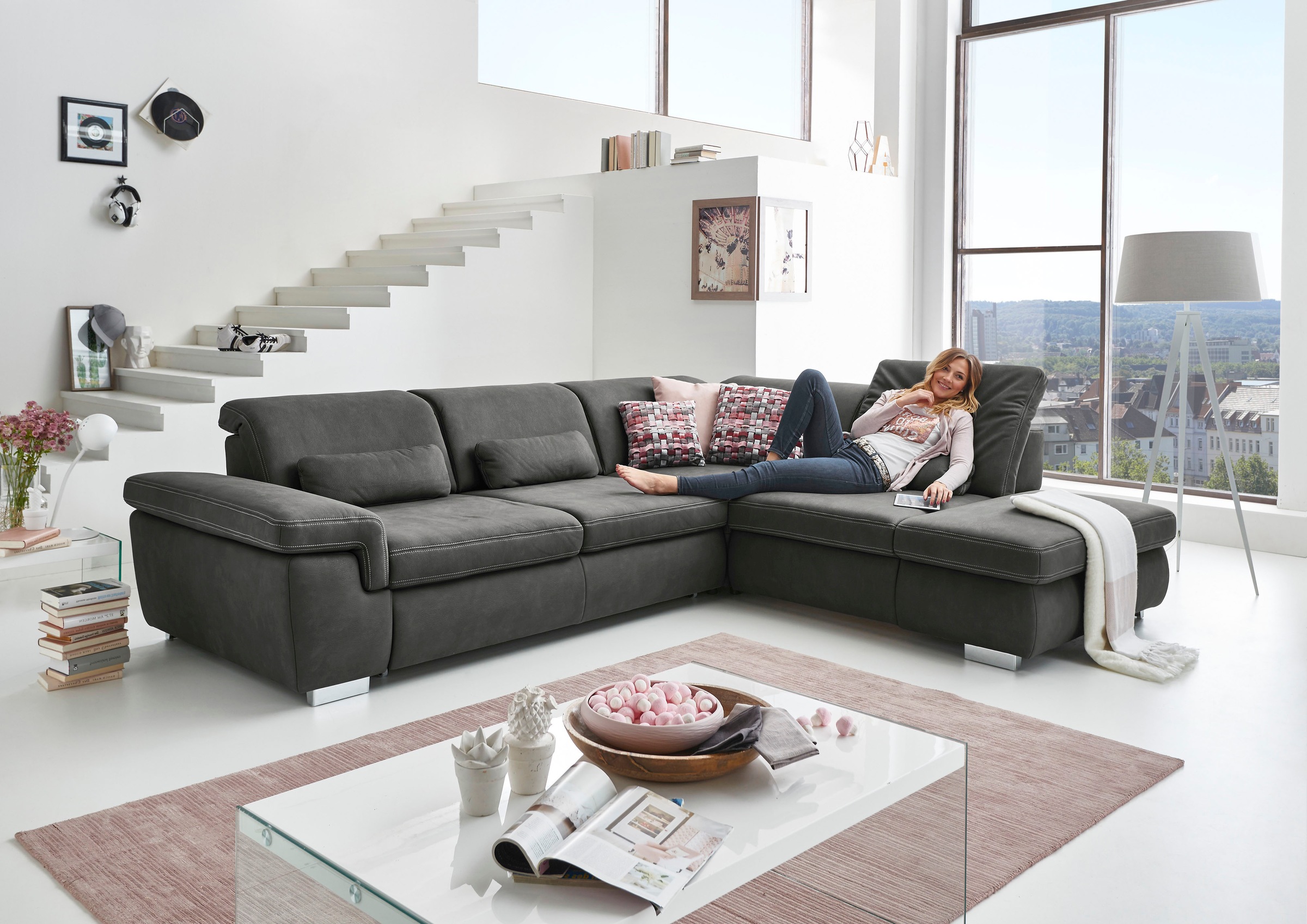 Die PlanBar Ecksofa "MP-IN17041 L-Form", Sitztiefenverstellung, optional mi günstig online kaufen