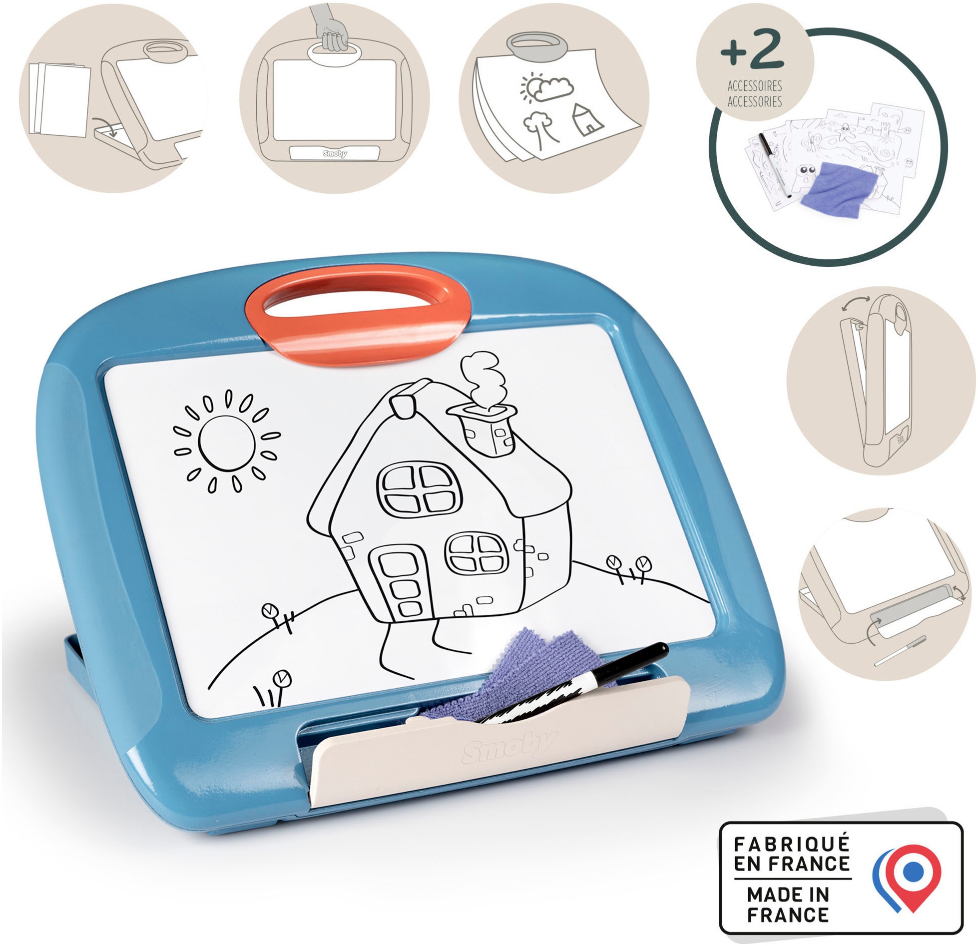 Smoby Tafel »Tisch-Maltafel«, mit abwischbarer Schreibfläche; Made in Europe