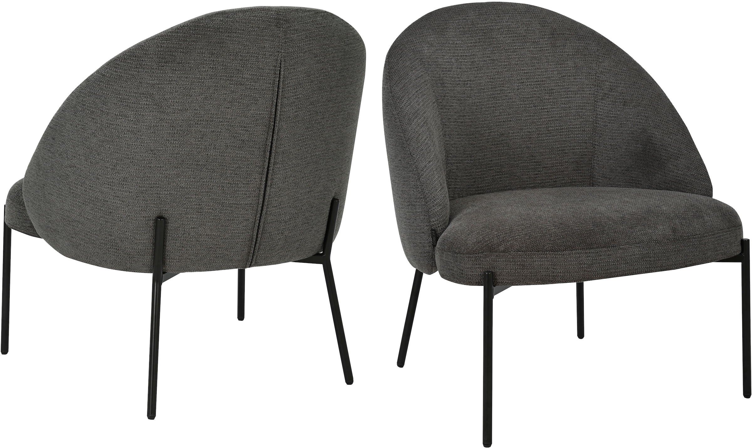 INOSIGN Loungesessel »MOVILLE Designstuhl mit filigranen Metallbeinen«, Cocktailsessel, farblich abgestimmte Metall-Beine, Webstoff