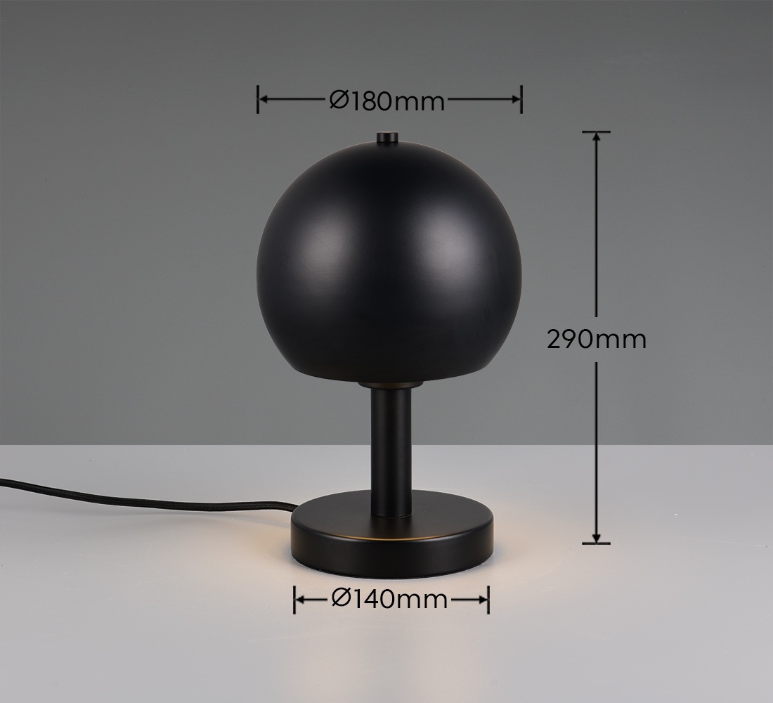 Leonique Tischlampe »Christelle, Deko Tischleuchte mit Metallschirm Ø 18cm Höhe 29cm«, 1 flammig, Leuchtmittel E27 | Leuchtmittel wechselbar, exkl 1x E27 max 10W, indirektes Licht, Lichtaustritt nur nach unten