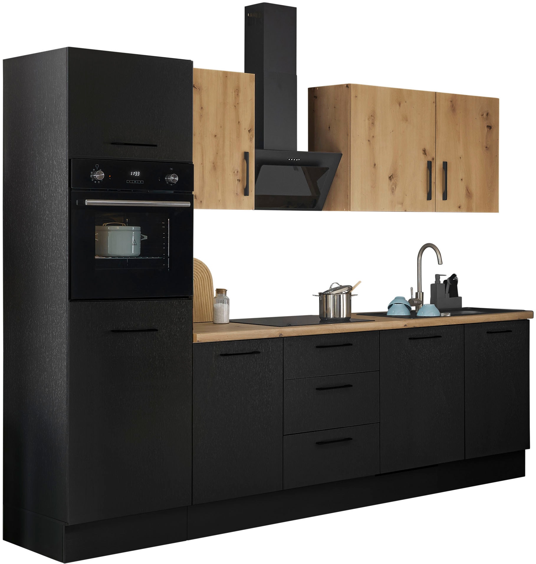 BASIC by Balculina Küchenzeile »Turin«, Breite 280 cm, wahlweise mit E-Geräten