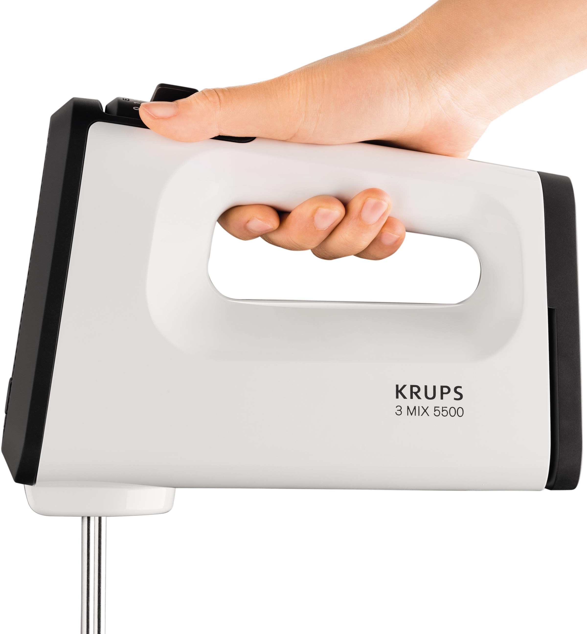 Krups Handmixer »3 Mix«, 500 W, 5 Geschwindigkeiten, inkl. Rührbesen und Knethaken, GN5021