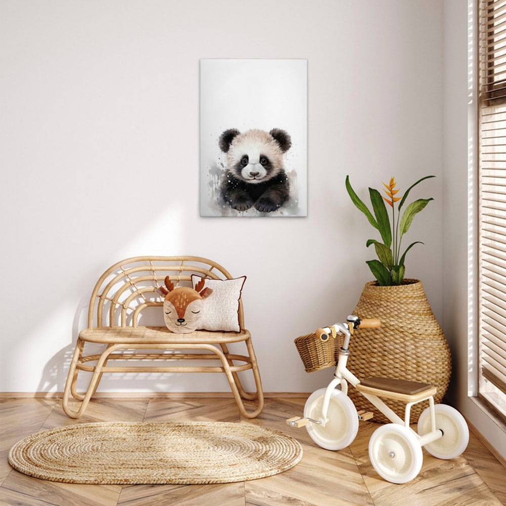 A.S. Création Leinwandbild »Baby Panda - Wandbild Schwarz Weiß Grau Keilrah günstig online kaufen