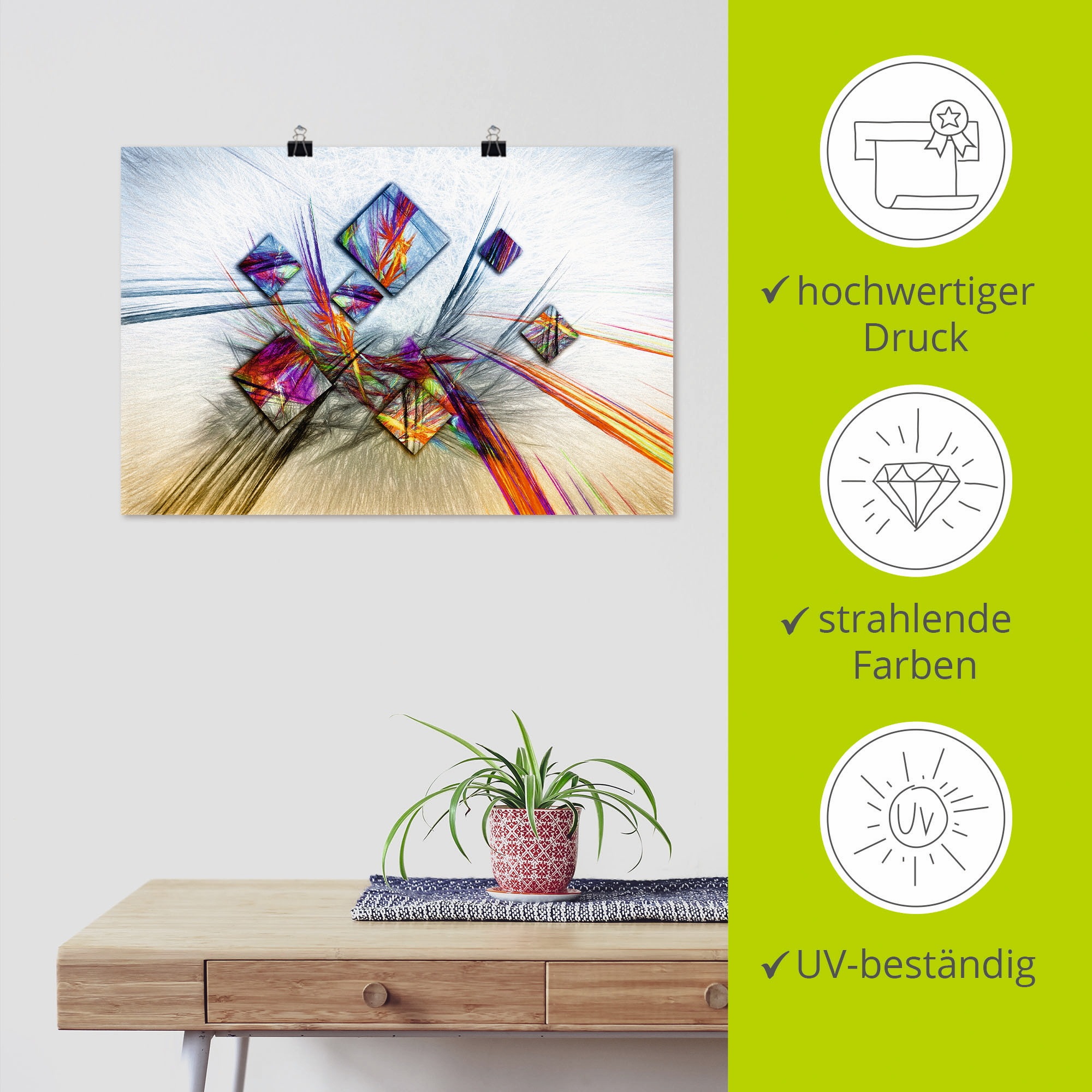 Artland Wandbild »Digitale abstrakte Malerei« Muster 1 Stk. tlg. als Leinwandbild, Poster in verschied. Größen