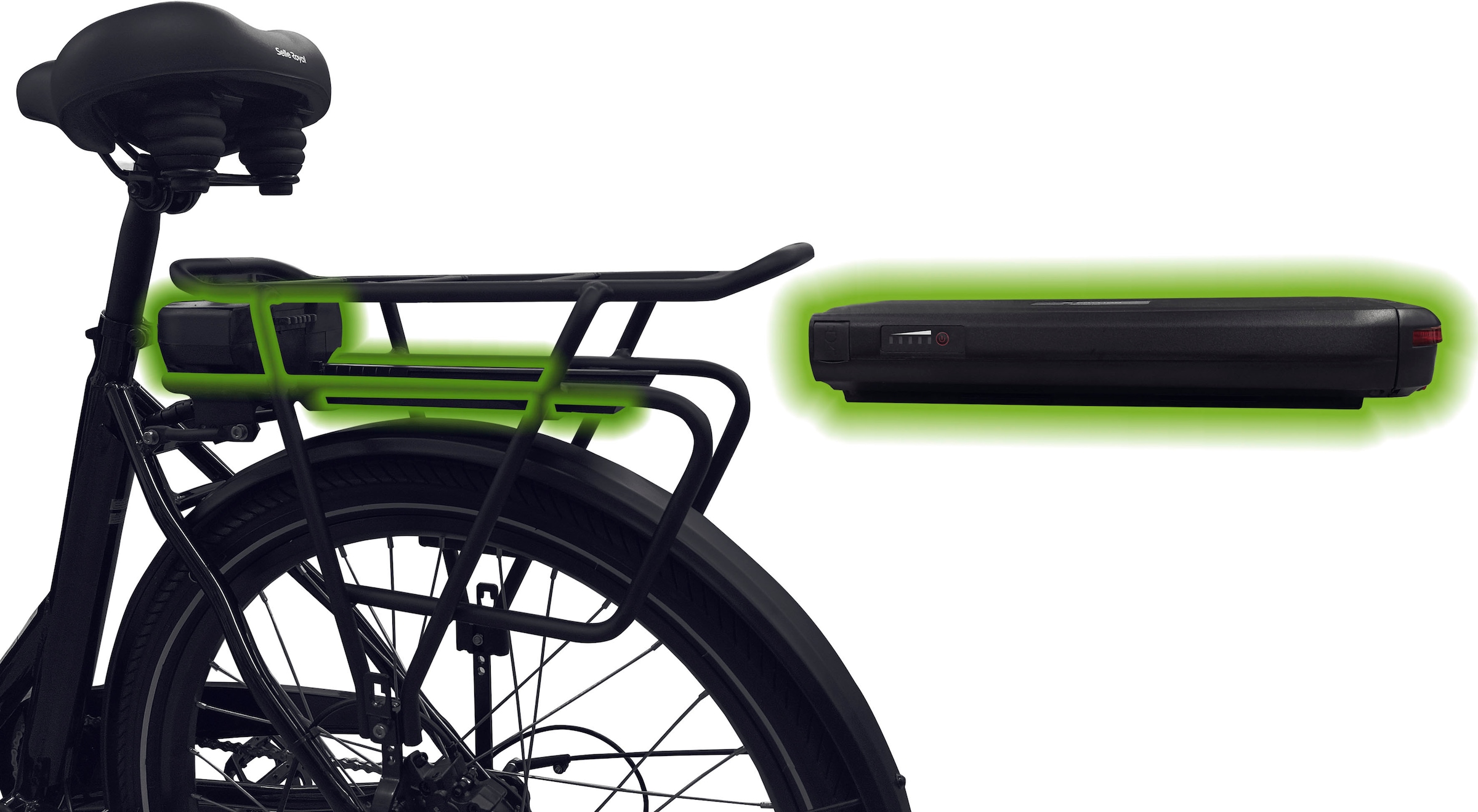 SachsenRad »T1« 7 Gang Shimano Shimano 7-Gang-Kettenschaltung Schaltwerk Kettenschaltung Heckmotor 250 W Alarmanlage, Holz-Transportbox, Mitgelieferte Regenabdeckung