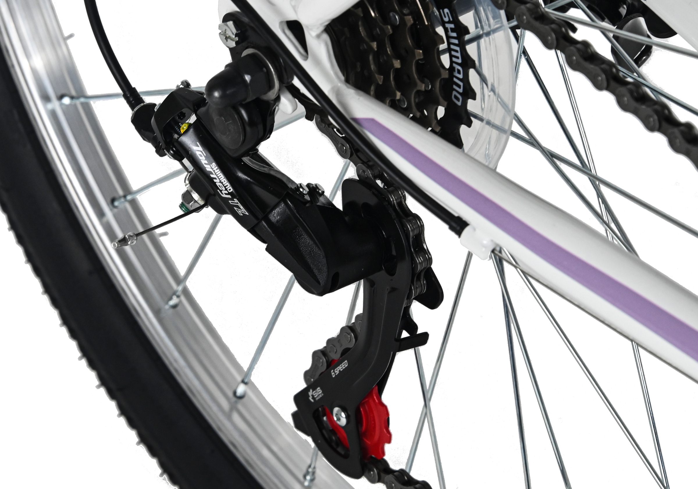 Dacapo Mountainbike »Damen-Mountainbike 26'' Nelson Weiß 18 Gänge RH 48 cm« 18 Gang Shimano Tourney Schaltwerk Kettenschaltung