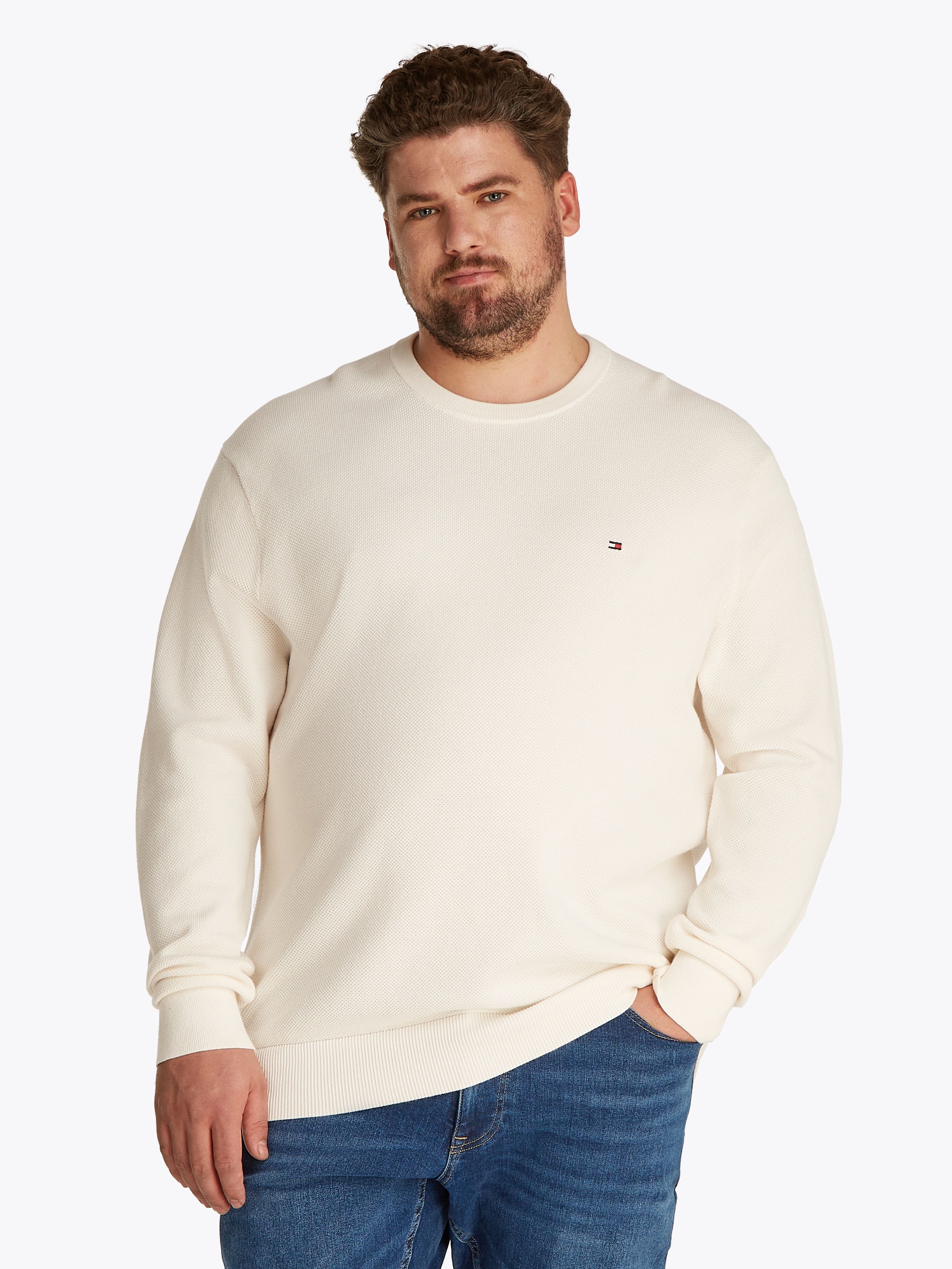 Tommy Hilfiger Big & Tall Rundhalspullover »BT-ESSENTIAL STRUCTURE CREW NECK«, Große Größen