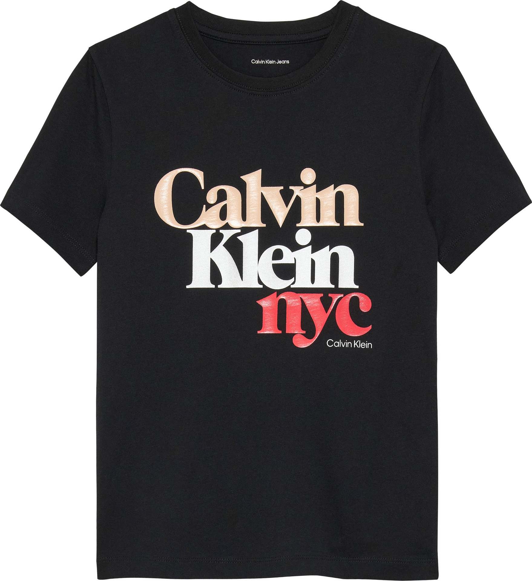Calvin Klein Jeans T-Shirt »PEARL SIGNATURE NYC REGULAR TEE«, für Kinder bis 16 Jahre, mit großem Druck