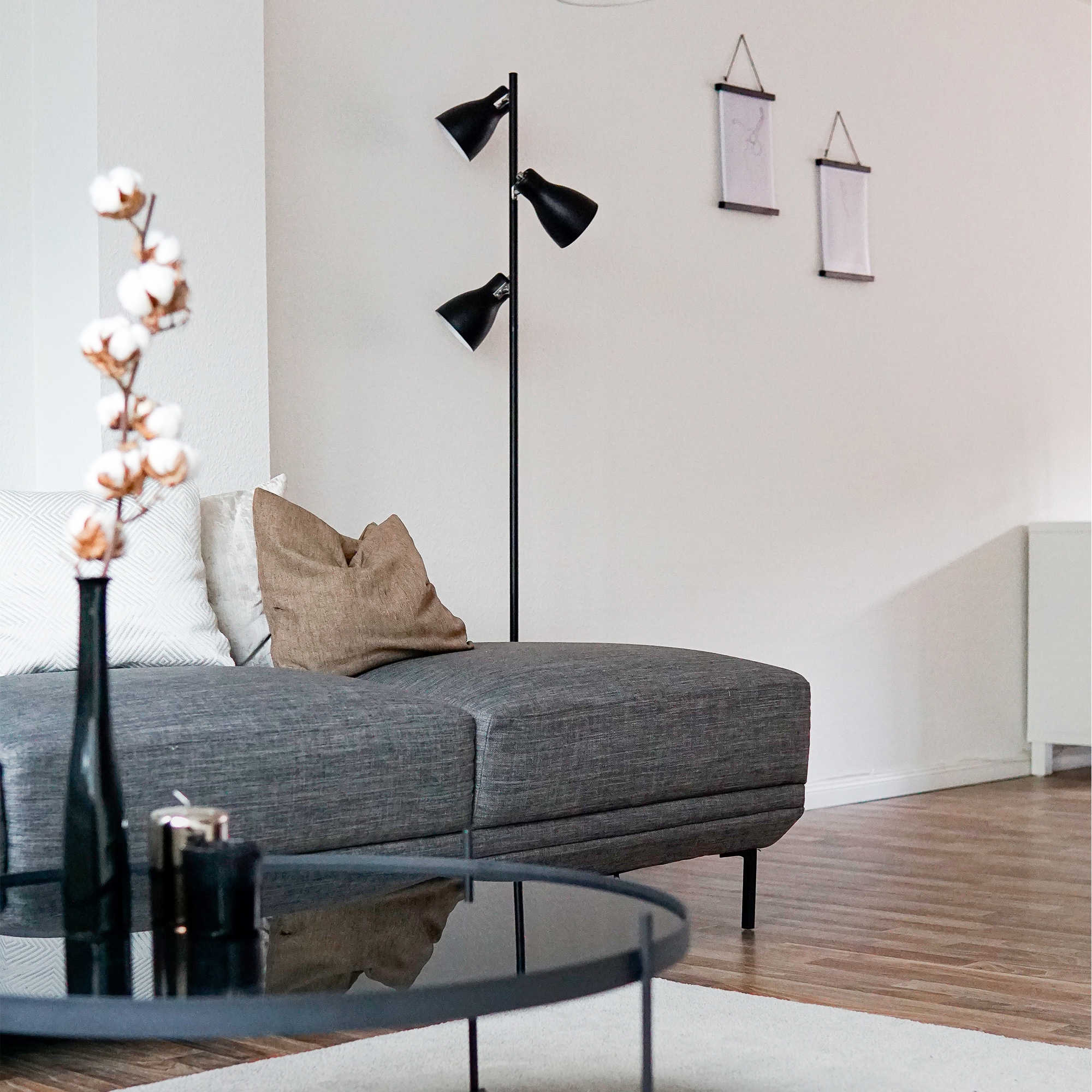 B.K.Licht Stehlampe, 3 flammig, Leuchtmittel E27 | ohne Leuchtmittel, Stehleuchte, Metall, Deckenfluter, Leuchte, schwenkbar, E27, schwarz