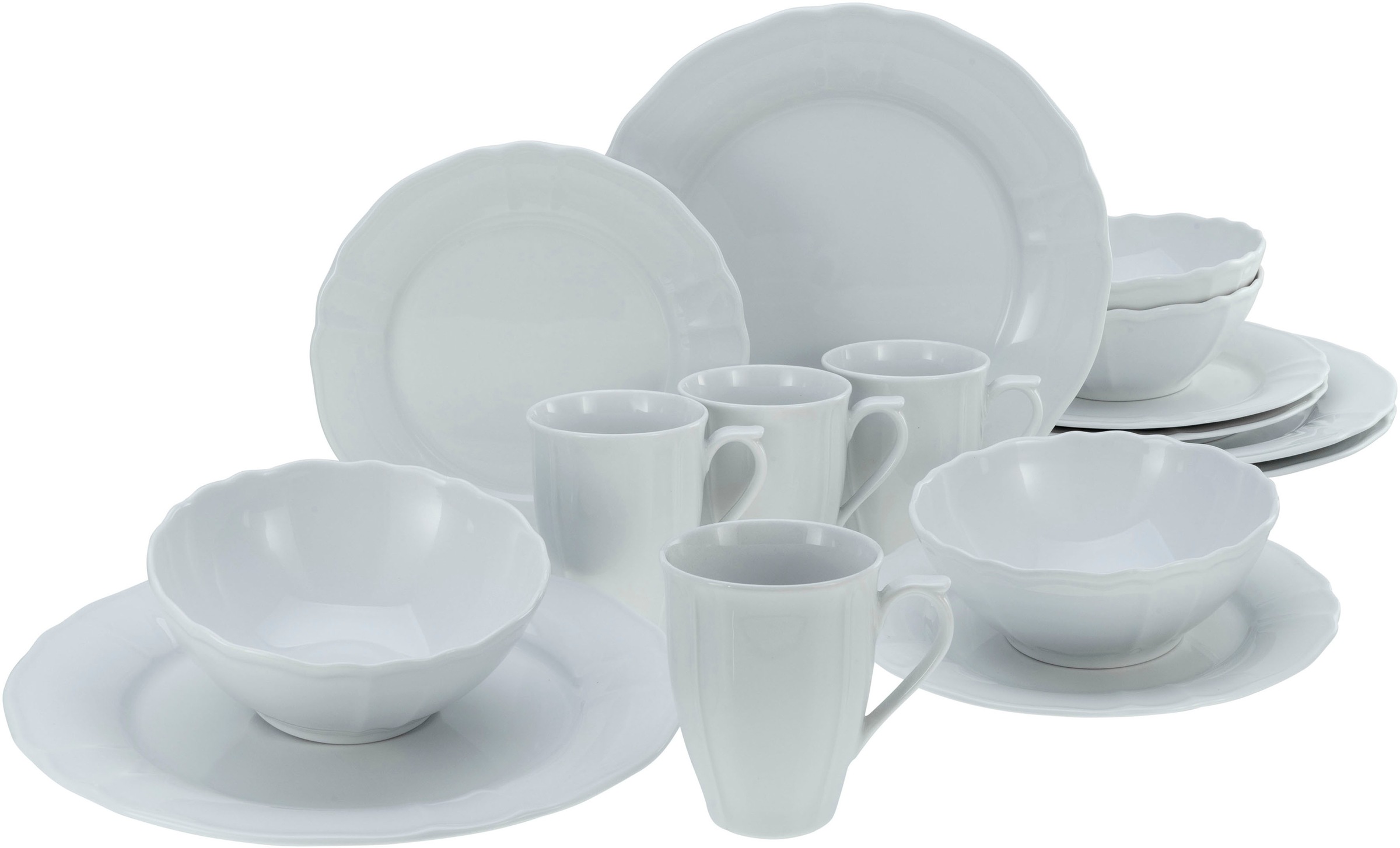 CreaTable Kombiservice »Geschirr-Set Flora«, (Set, 16 tlg., Kaffeeservice u günstig online kaufen