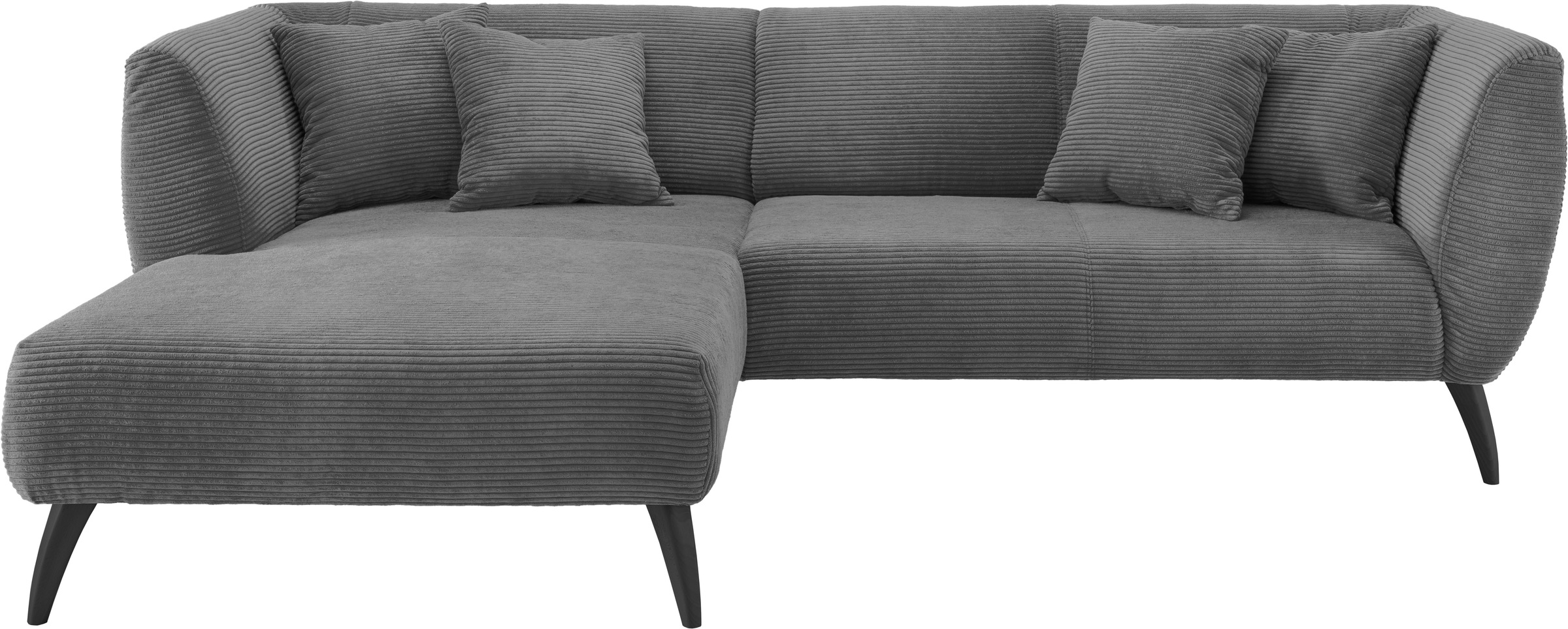 INOSIGN Ecksofa »Colori L-Form«, Holzfußfarbe wählbar, inkl. 4x Zierkissen
