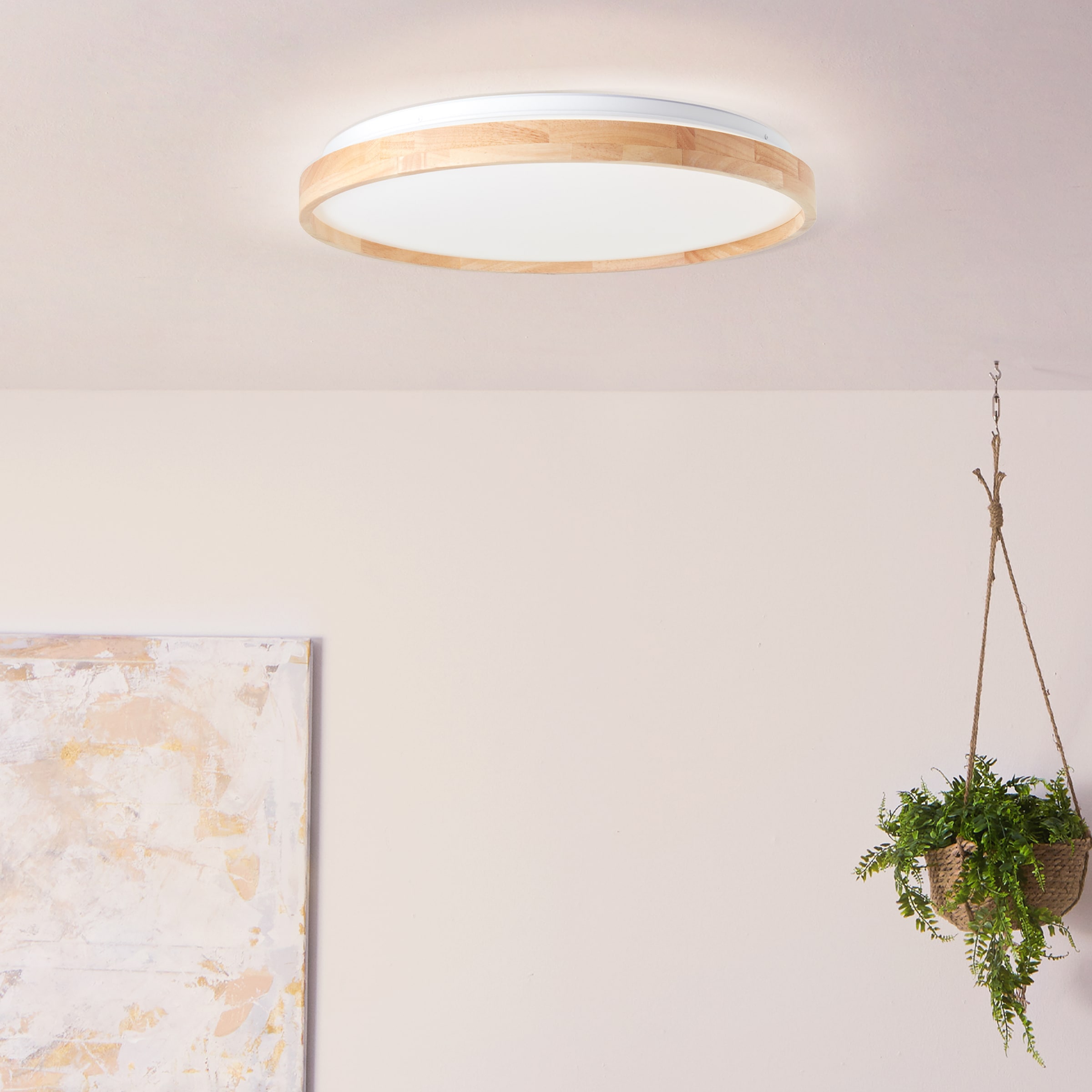 Brilliant LED Deckenleuchte »Alson«, 3300 lm, Ø 50 cm, Metall/Holz/Kunststoff, holz hell/weiß