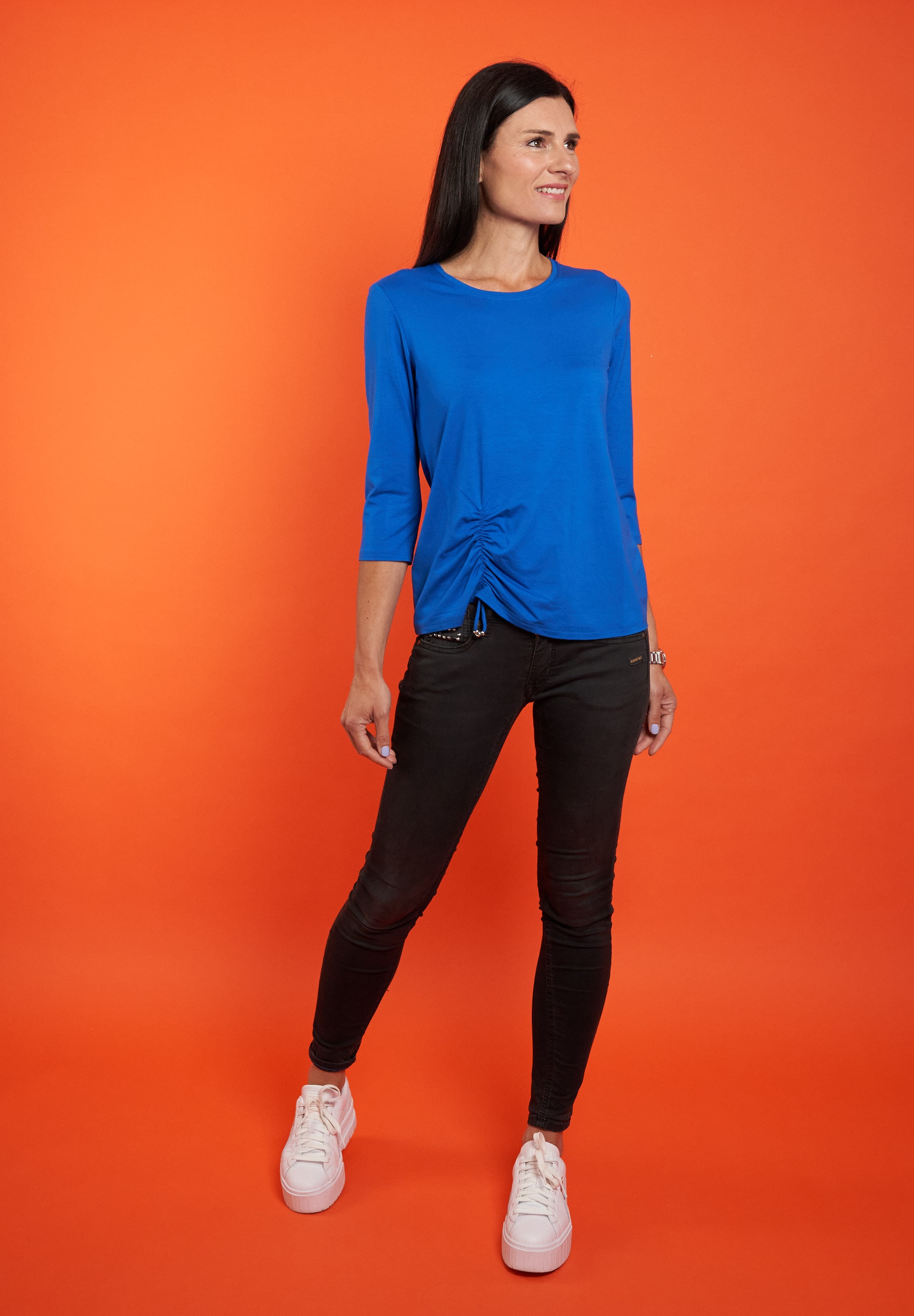 Seidel Moden 3/4-Arm-Shirt, mit Raff-Detail vorne - MADE IN GERMANY