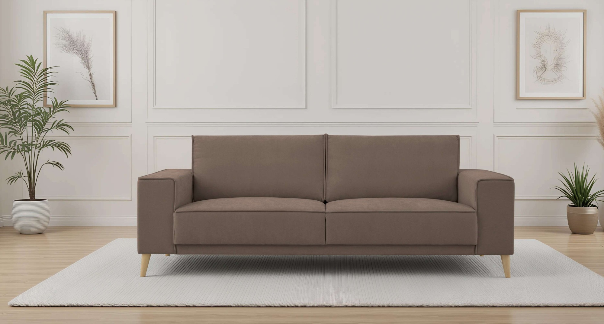 OTTO home 3-Sitzer »Oland Skandi, weicher Chenille-Stoff« 224 cm, Wellenunt günstig online kaufen
